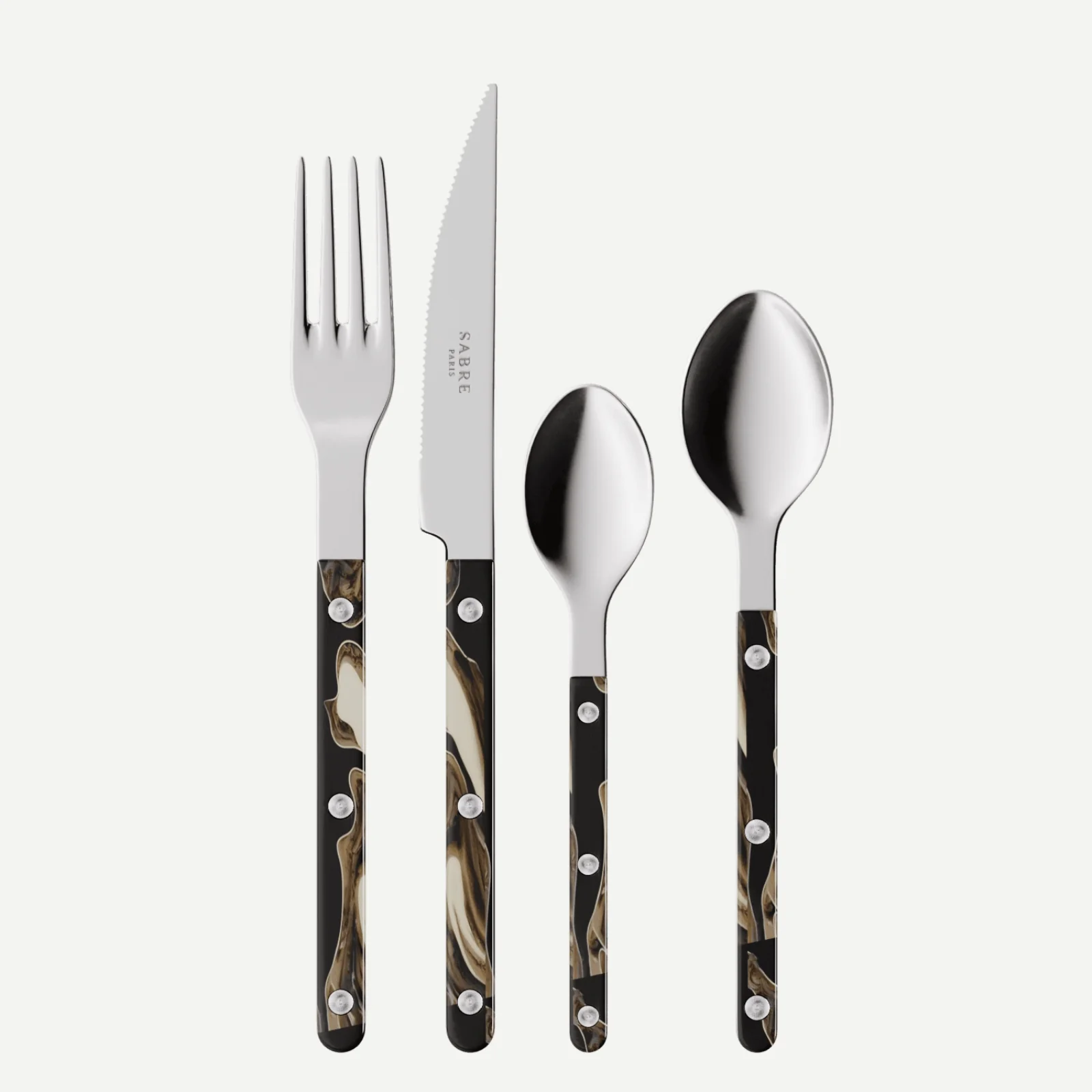 Bistrot Dune, Dune Noir - Set de 4 couverts de table