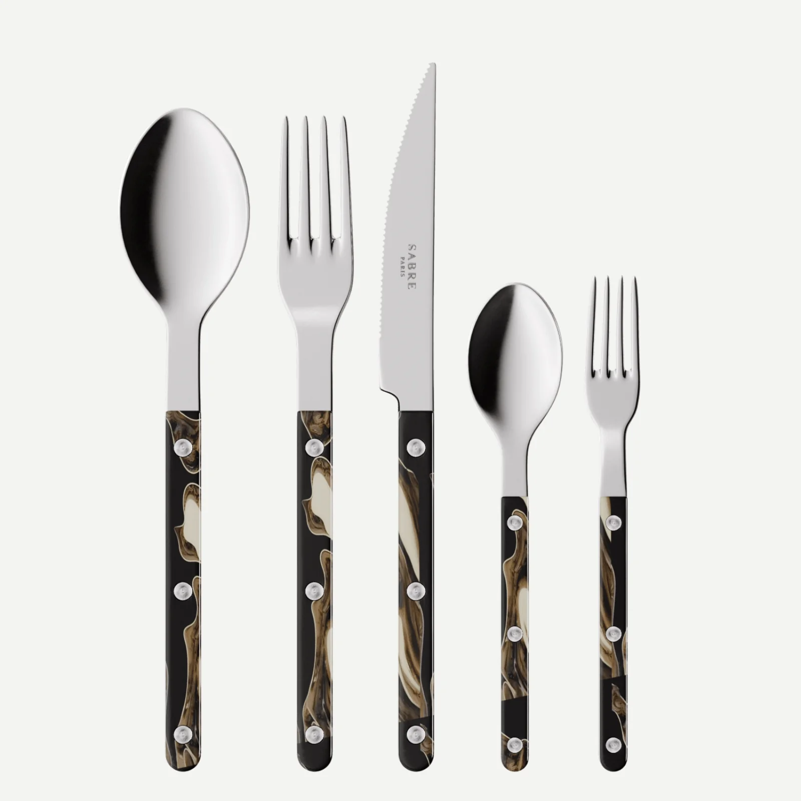 Bistrot Dune, Dune Noir - Set de 5 couverts de table