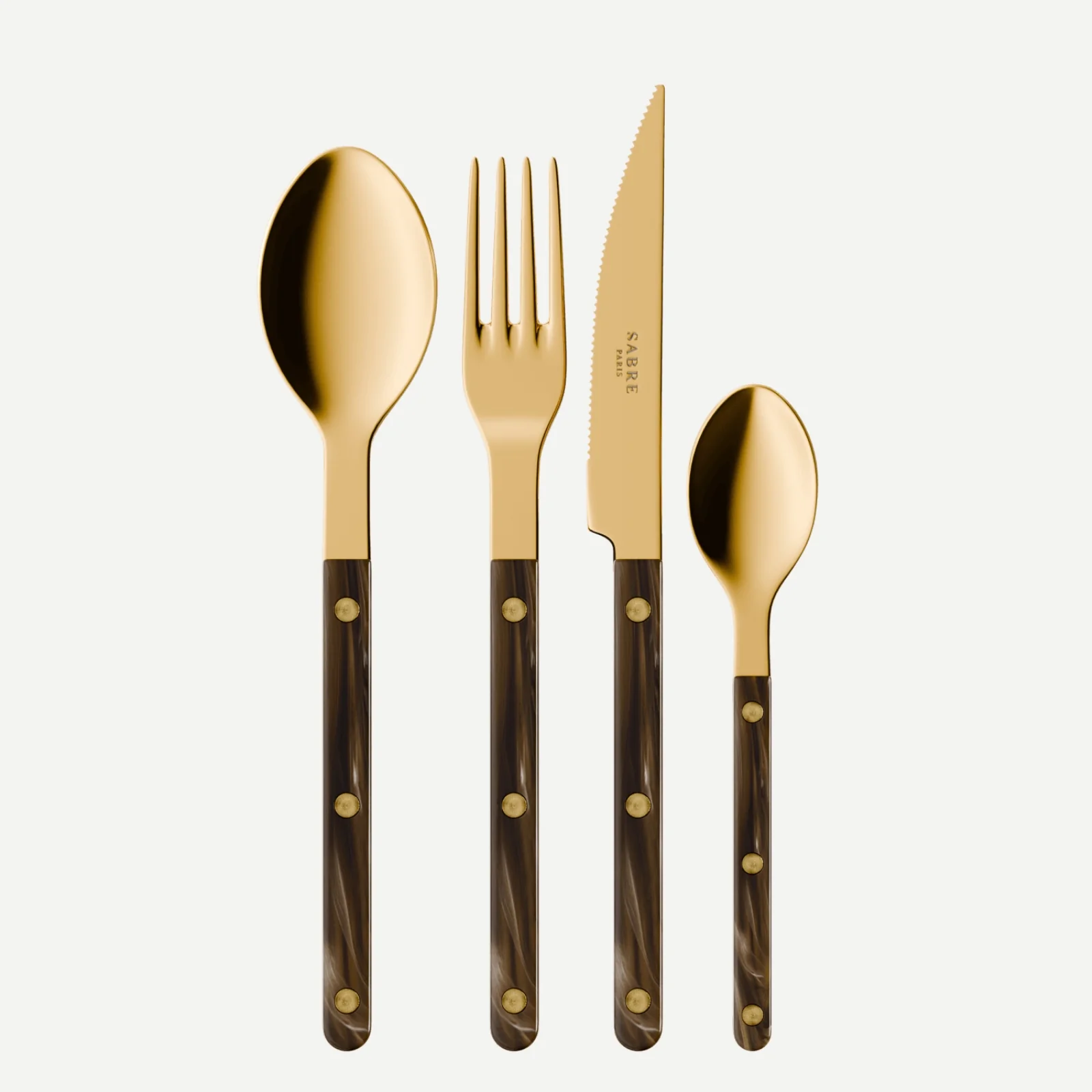 Bistrot couleur Gold Buffle, Effet Buffle - Ménagère 48 pièces