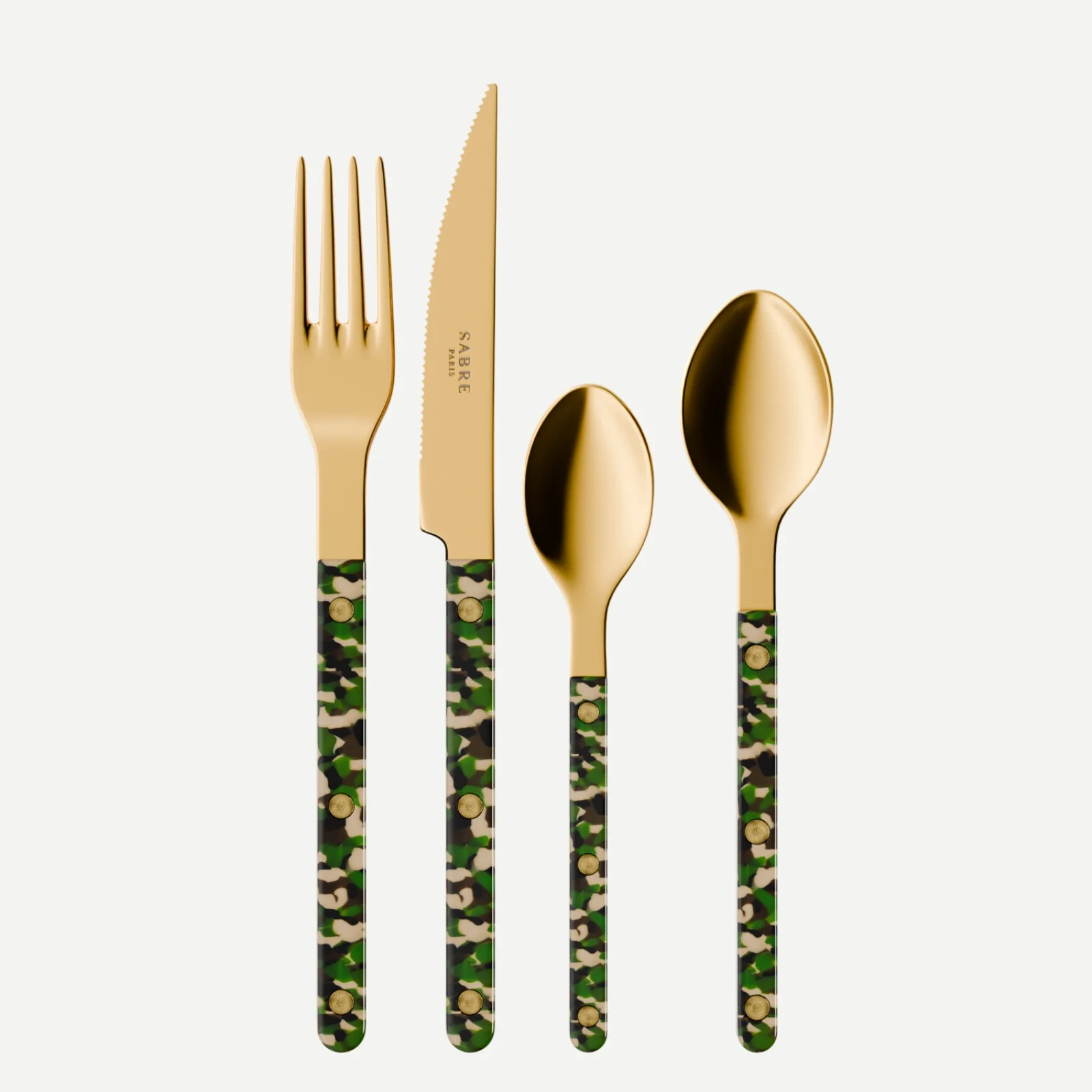 Bistrot couleur Gold Camouflage, Camouflage - Set de 4 couverts de table