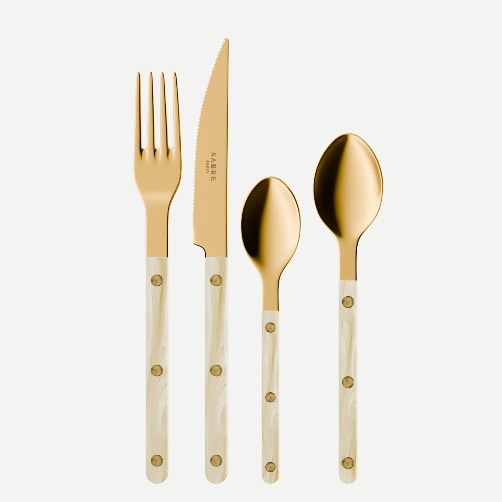Bistrot couleur Gold Corne, Effet Corne - Set de 4 couverts de table