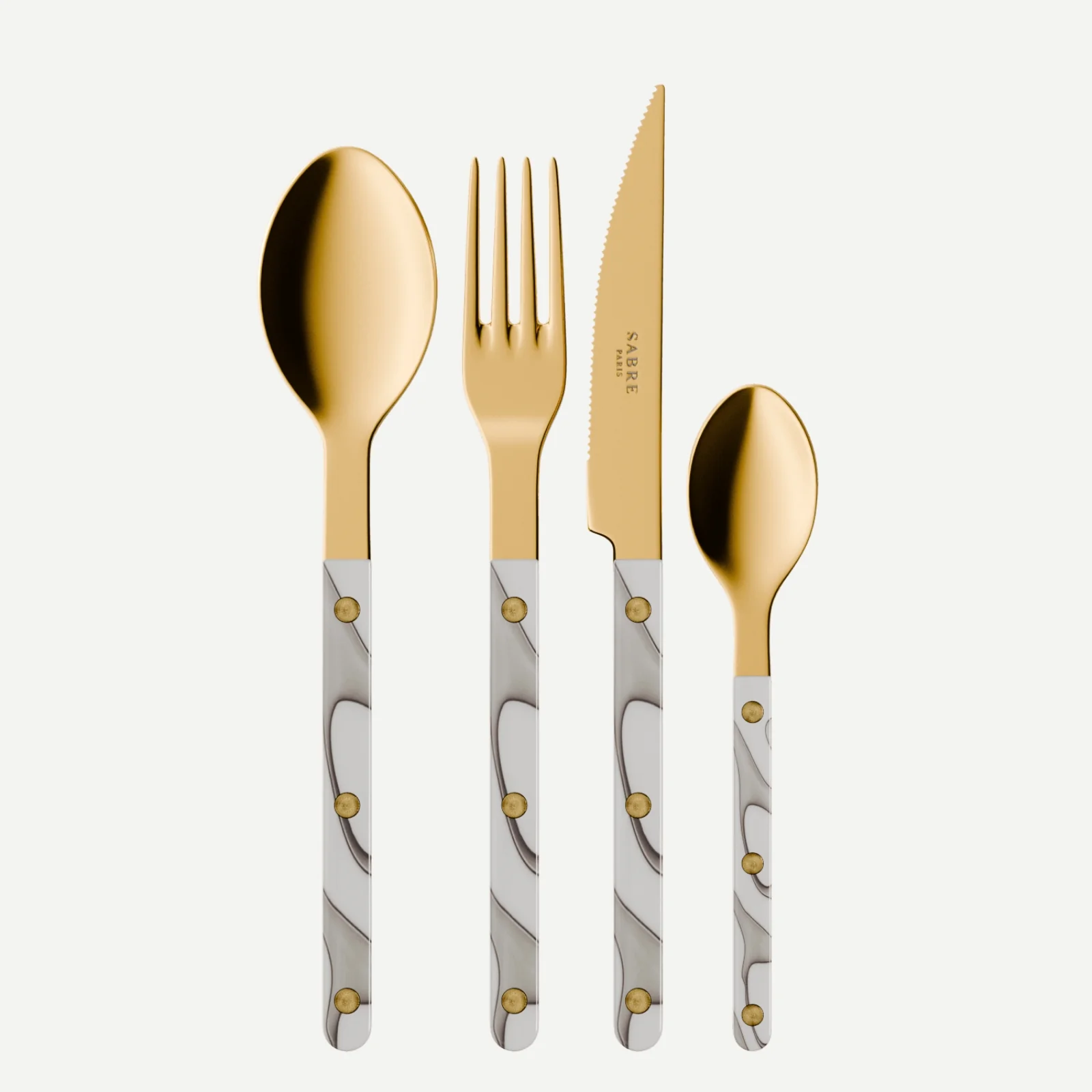 Bistrot couleur Gold Dune, Dune Ivoire - Set de 4 couverts de table