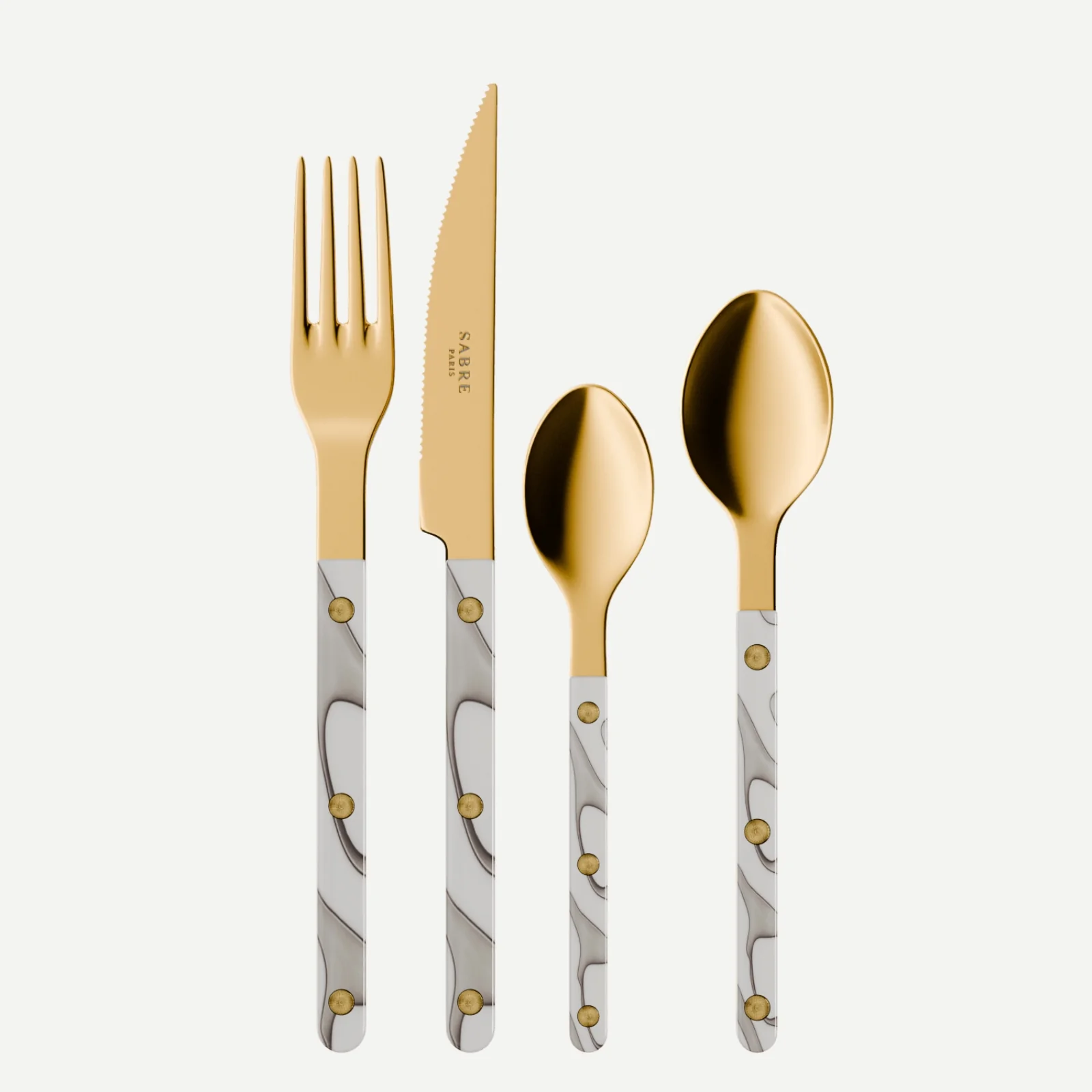 Bistrot couleur Gold Dune, Dune Ivoire - Set de 4 couverts de table