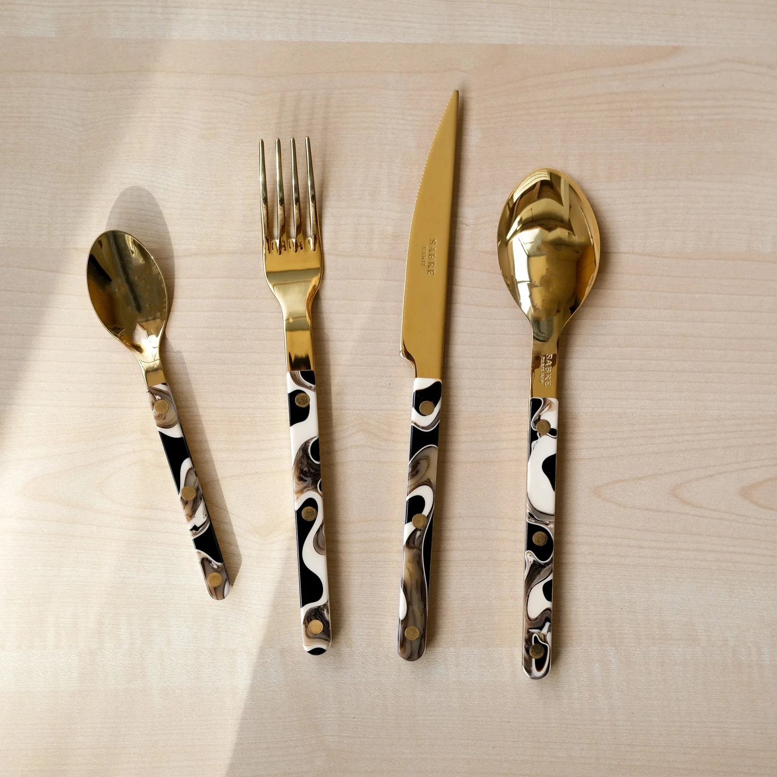 Bistrot couleur Gold Dune, Dune Noir - Fourchette de table - Image 2