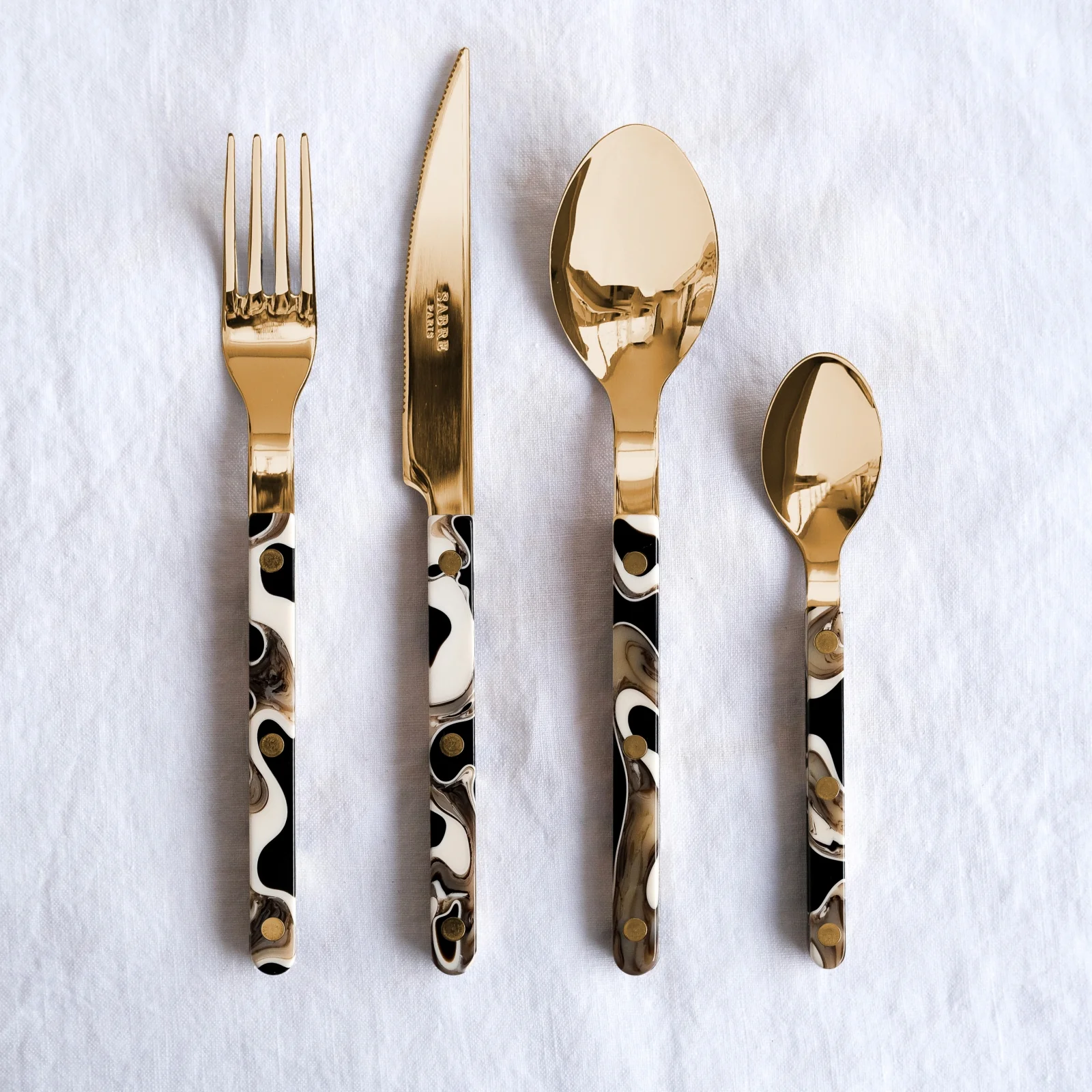 Bistrot couleur Gold Dune, Dune Noir - Fourchette de table - Image 3