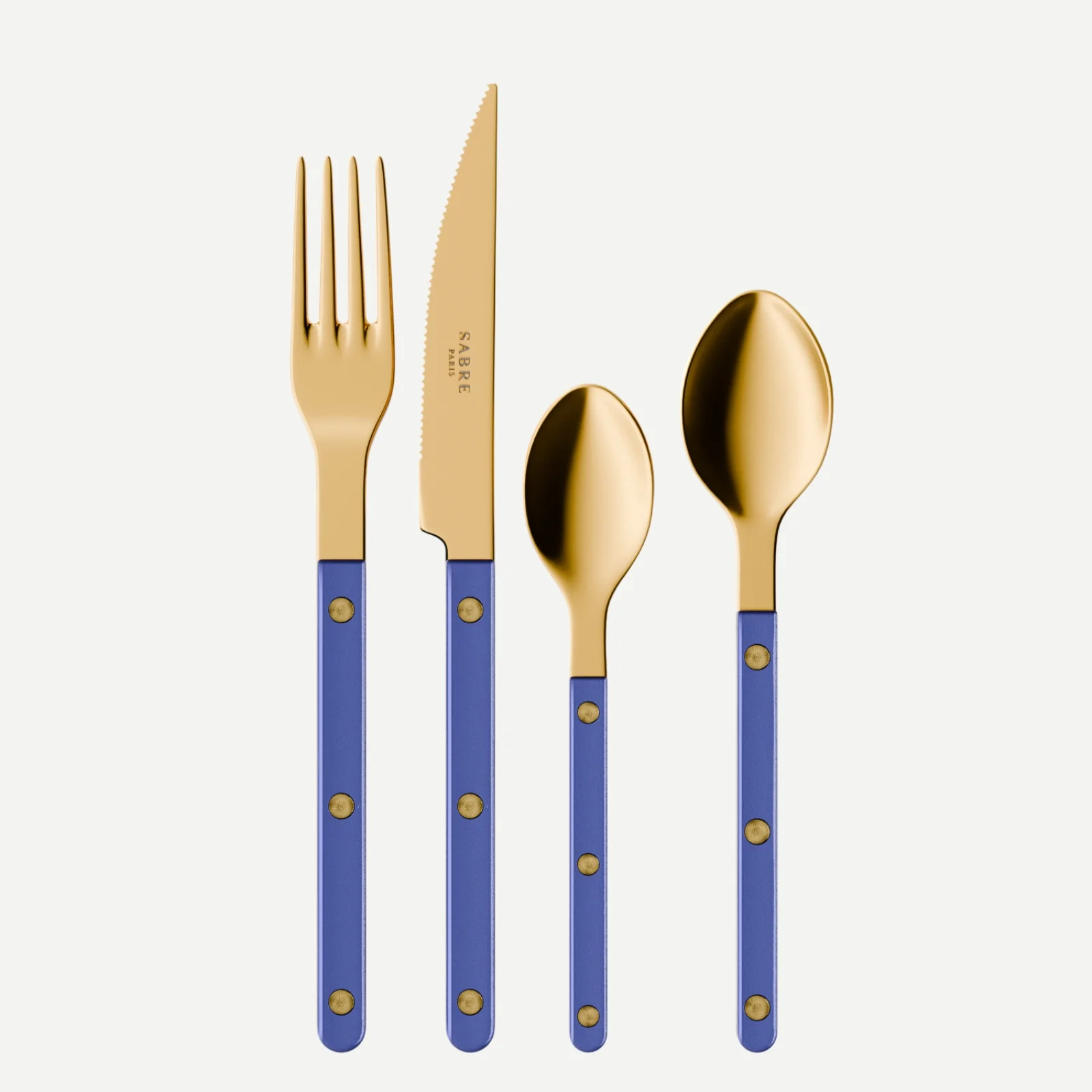 Bistrot couleur Gold Pearly, Bleu outremer - Set de 4 couverts de table