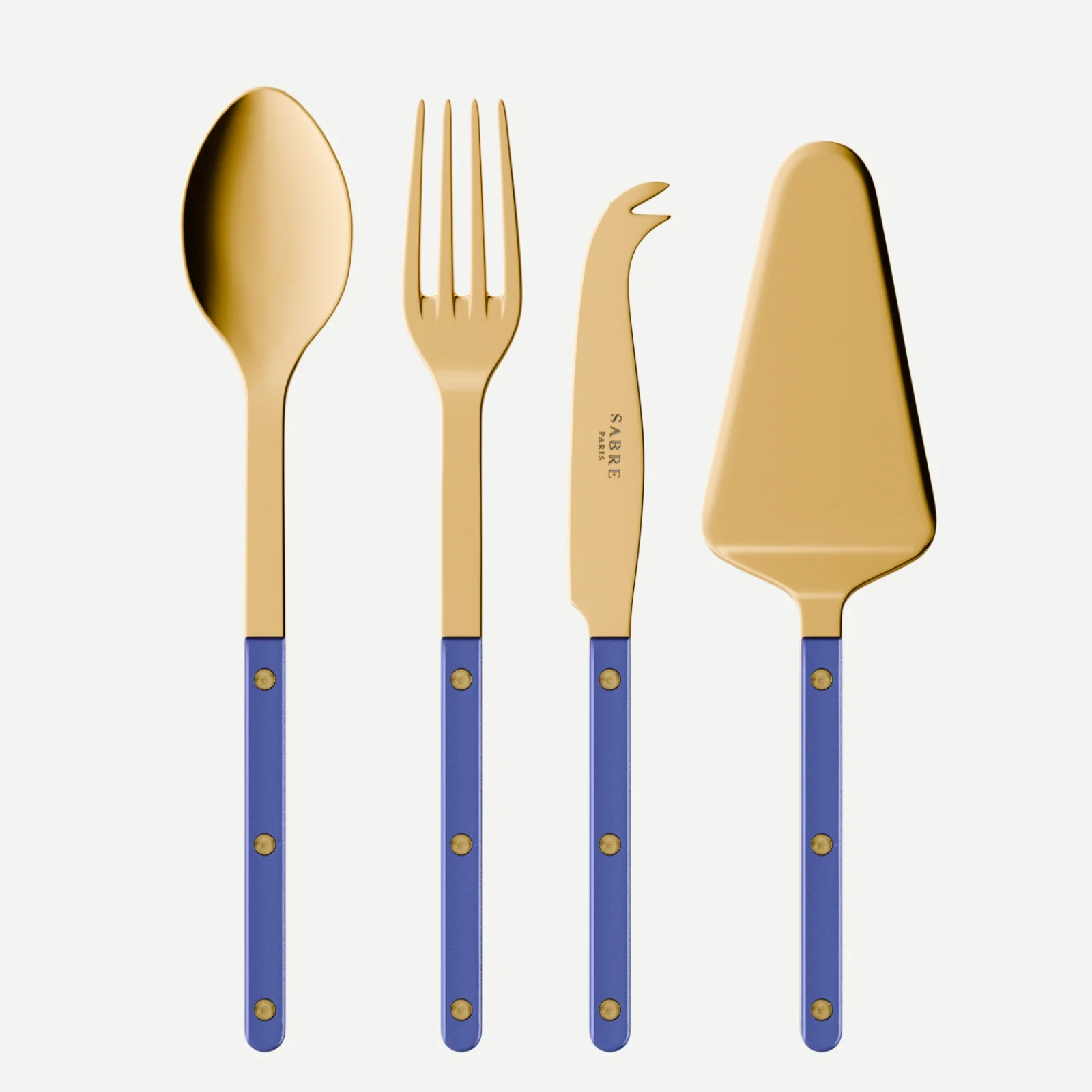 Bistrot couleur Gold Pearly, Bleu outremer - Set Les Essentiels Bistrot - ensemble de 4 couverts de service