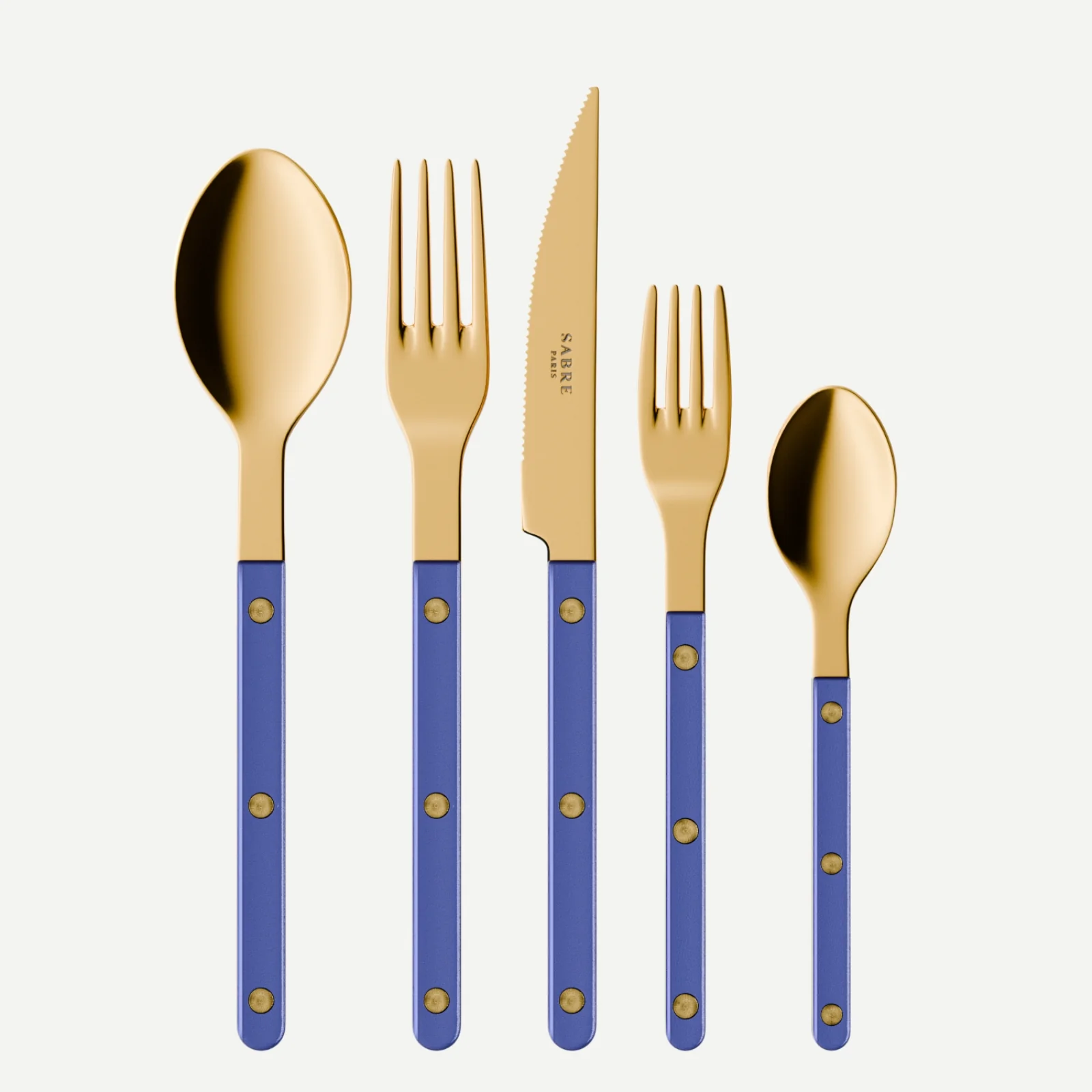 Bistrot couleur Gold Pearly, Bleu outremer - Set de 5 couverts de table