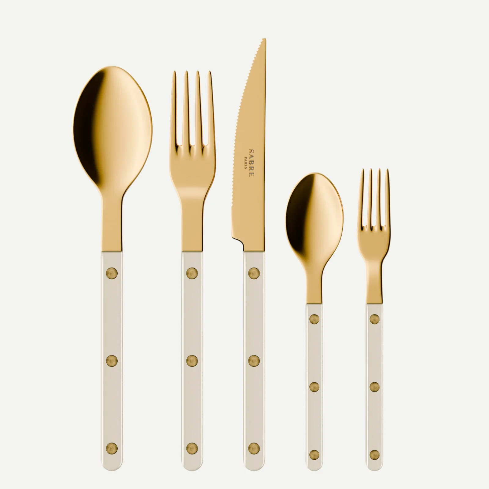 Bistrot couleur Gold Pearly, Nacre - Set de 5 couverts de table