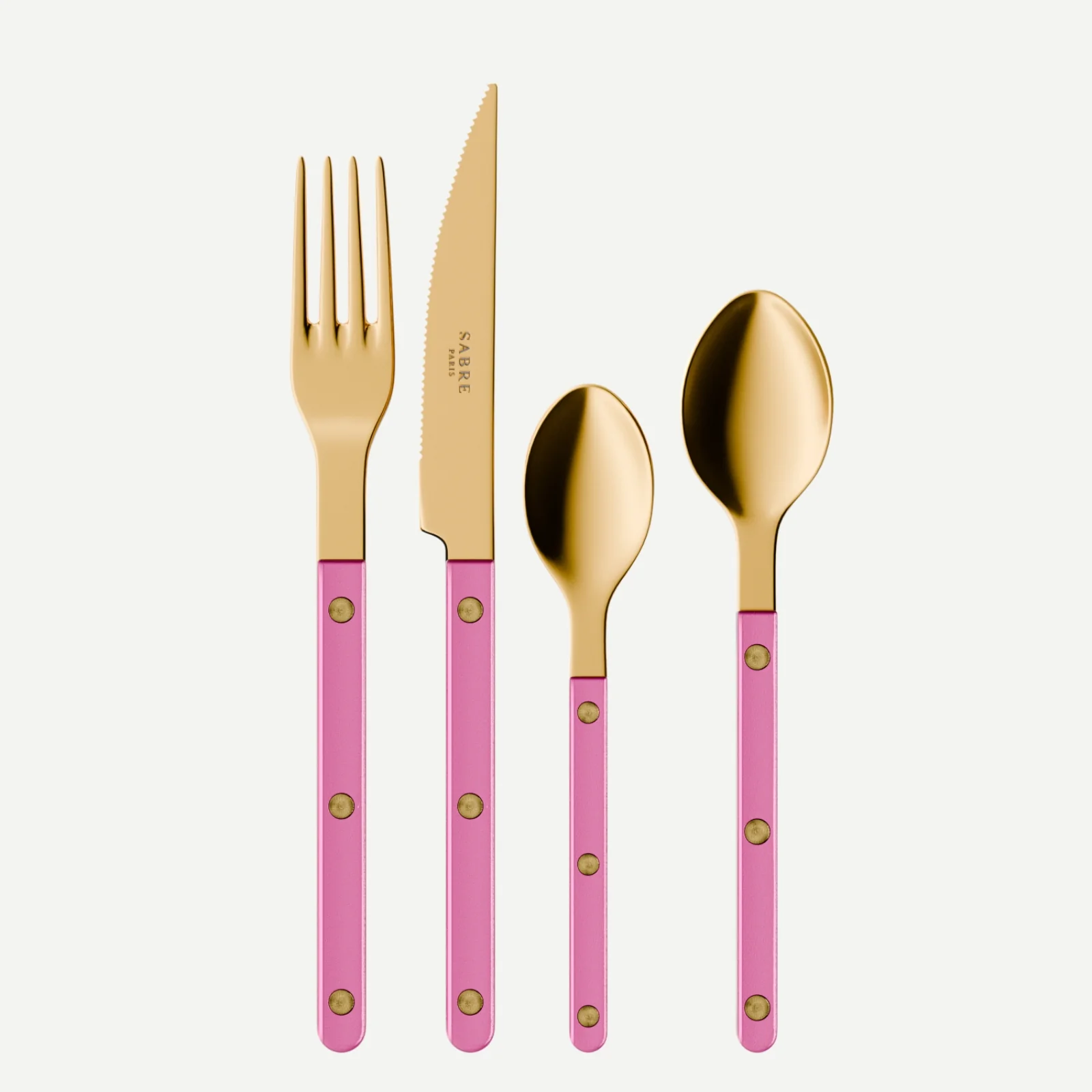 Bistrot couleur Gold Pearly, Rose - Set de 4 couverts de table