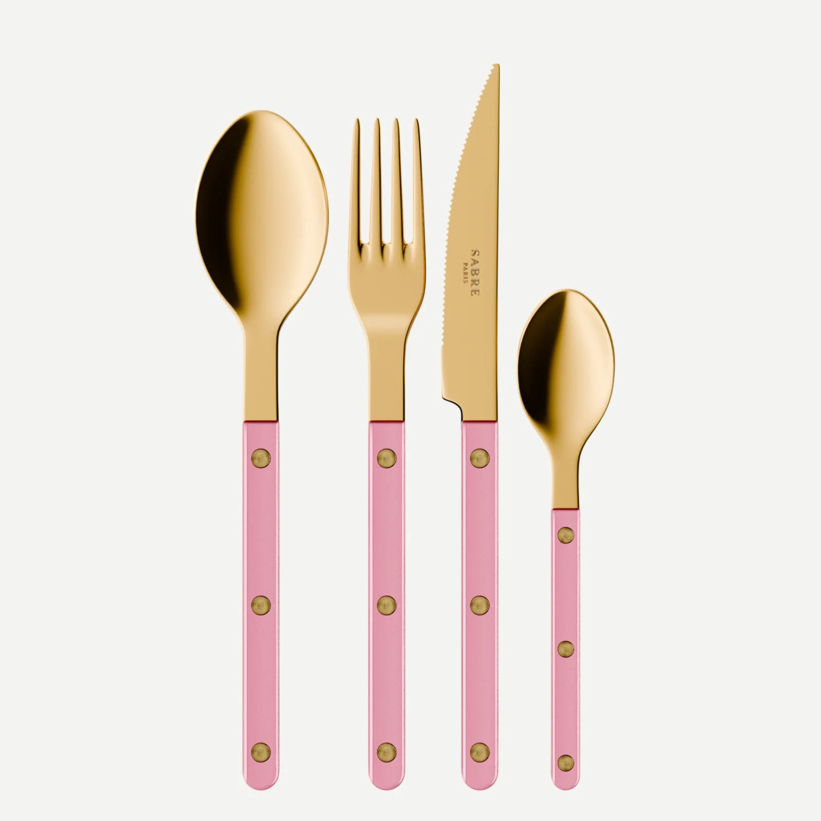 Bistrot couleur Gold Pearly, Rose dragée - Ménagère 48 pièces
