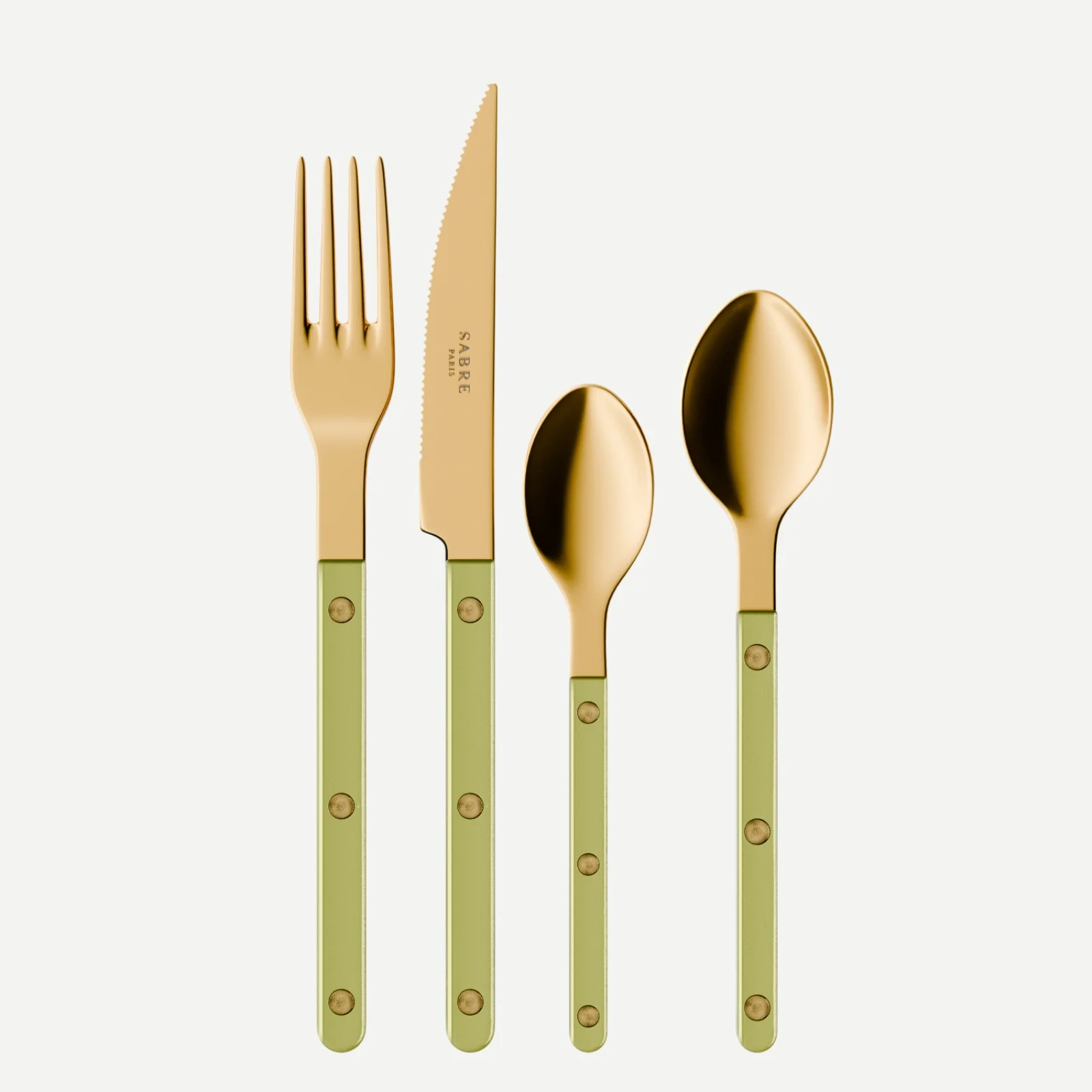 Bistrot couleur Gold Pearly, Tilleul - Set de 4 couverts de table