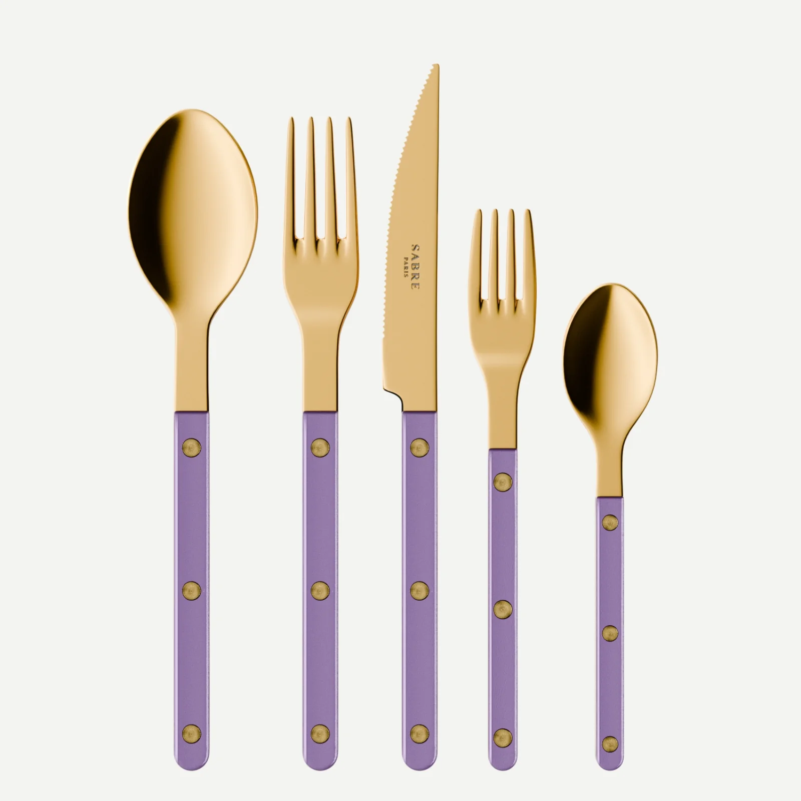 Bistrot couleur Gold Pearly, Violet - Set de 5 couverts de table