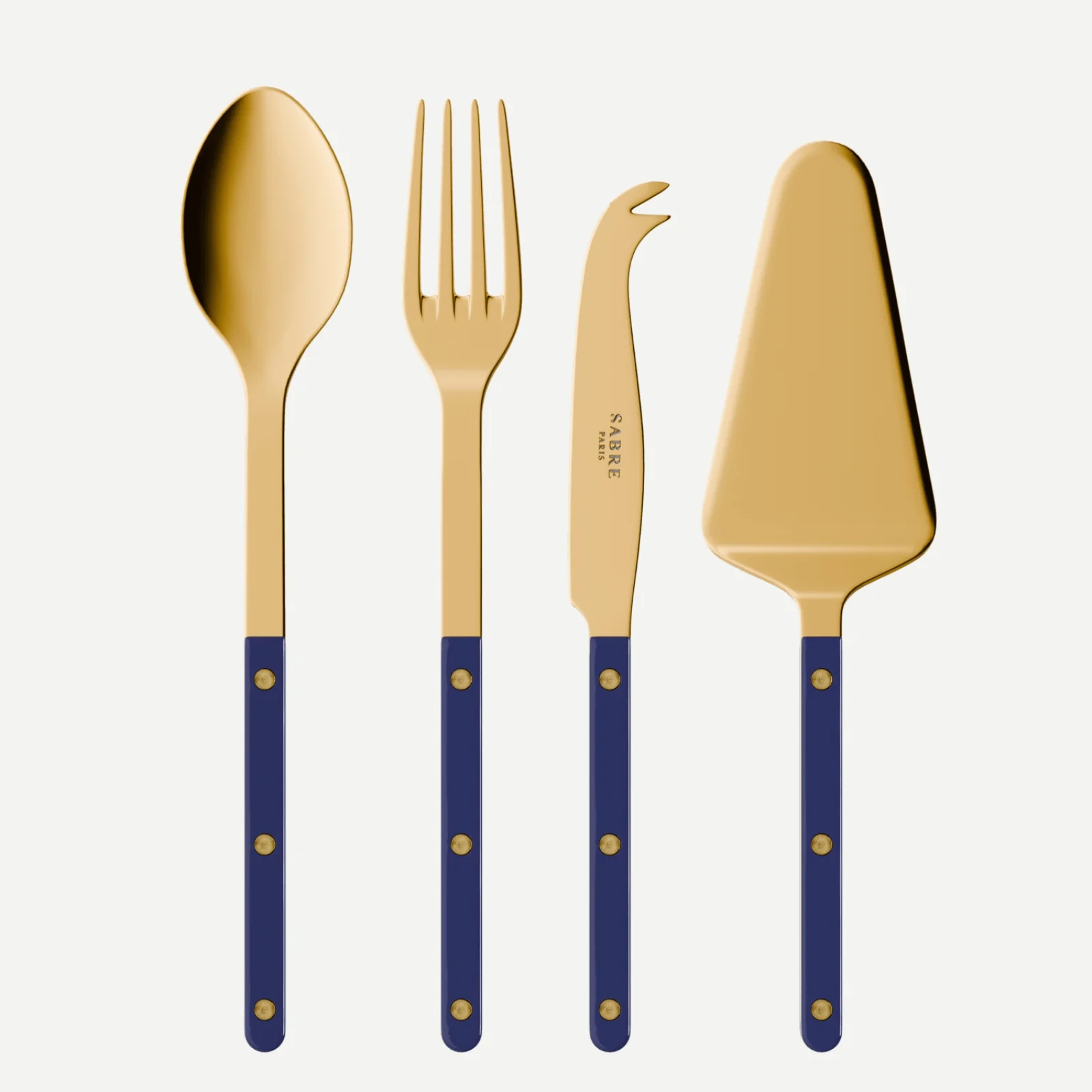 Bistrot couleur Gold Uni, Bleu marine - Set Les Essentiels Bistrot - ensemble de 4 couverts de service