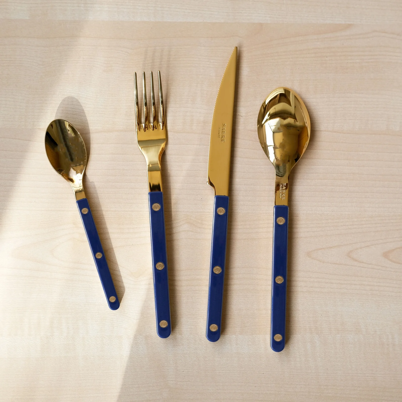 Bistrot couleur Gold Uni, Bleu marine - Ménagère 48 pièces - Image 2
