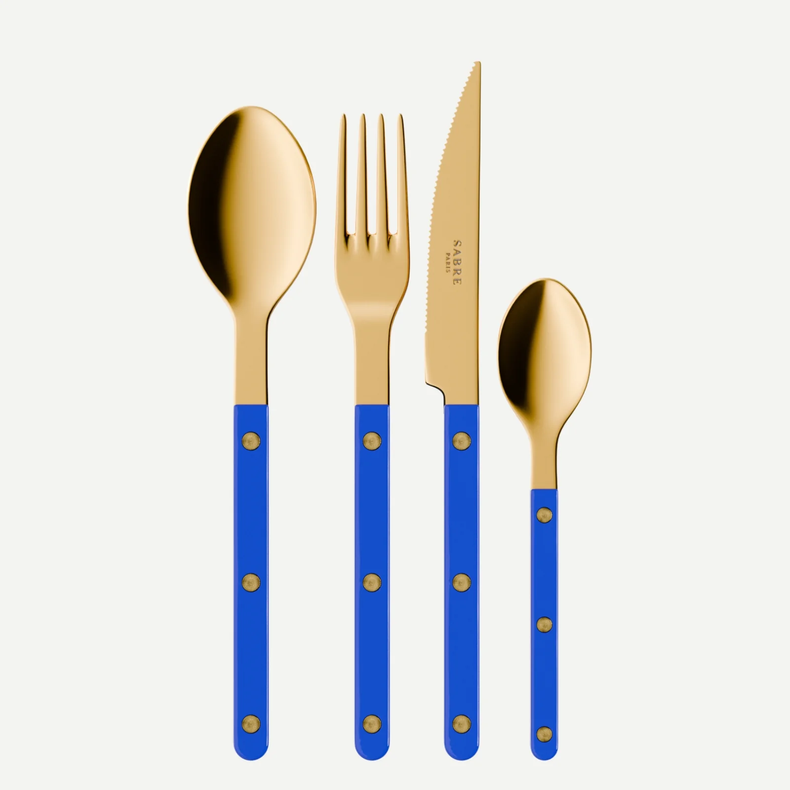 Bistrot couleur Gold Uni, Bleu outremer - Ménagère 48 pièces