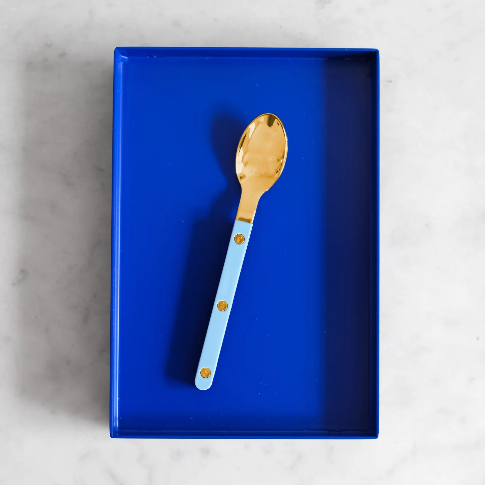 Bistrot couleur Gold Uni, Bleu pastel - Cuillère à expresso - Image 2
