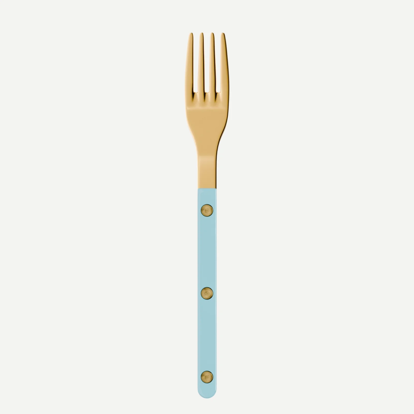 Bistrot couleur Gold Uni, Bleu pastel - Fourchette à dessert