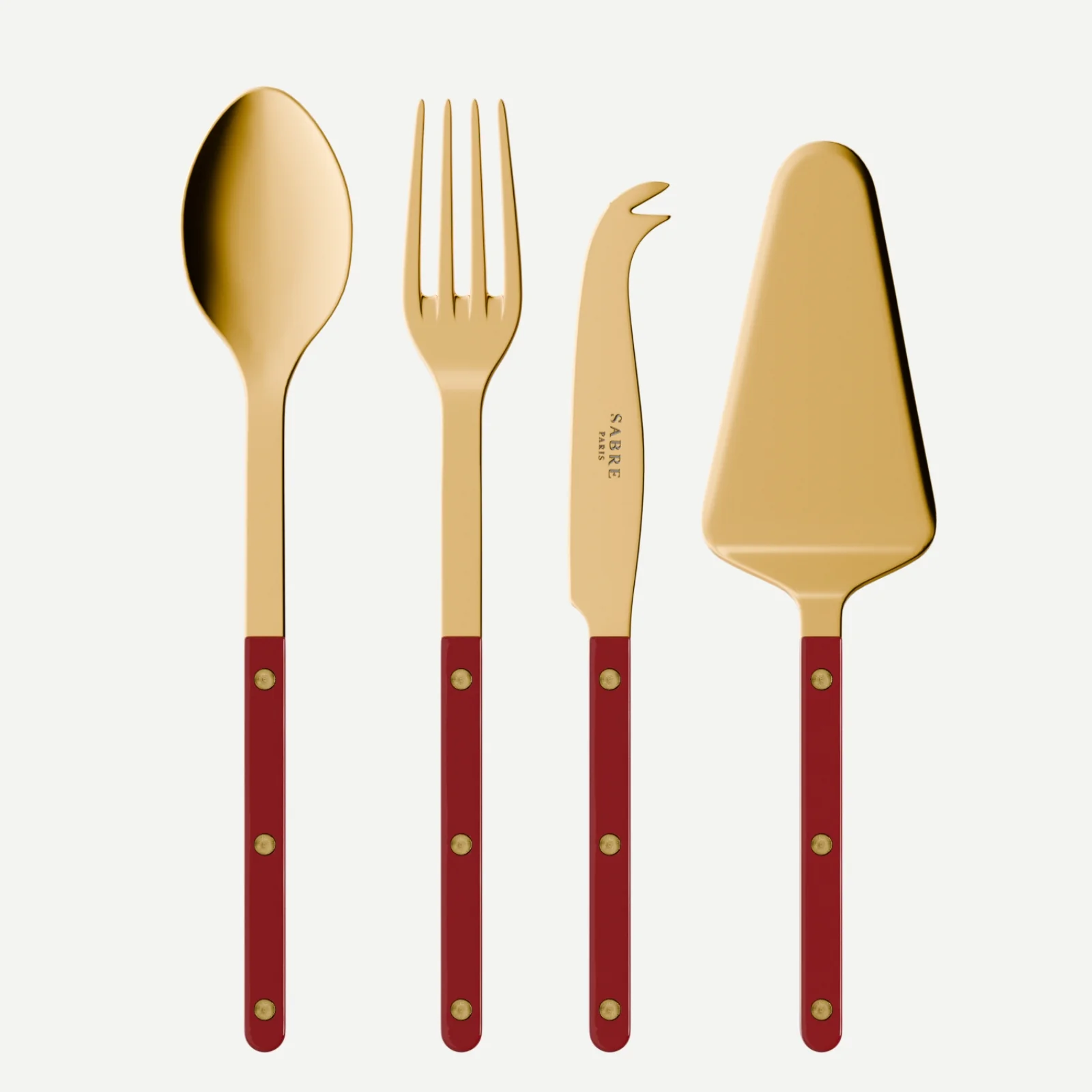 Bistrot couleur Gold Uni, Bordeaux - Set Les Essentiels Bistrot - ensemble de 4 couverts de service