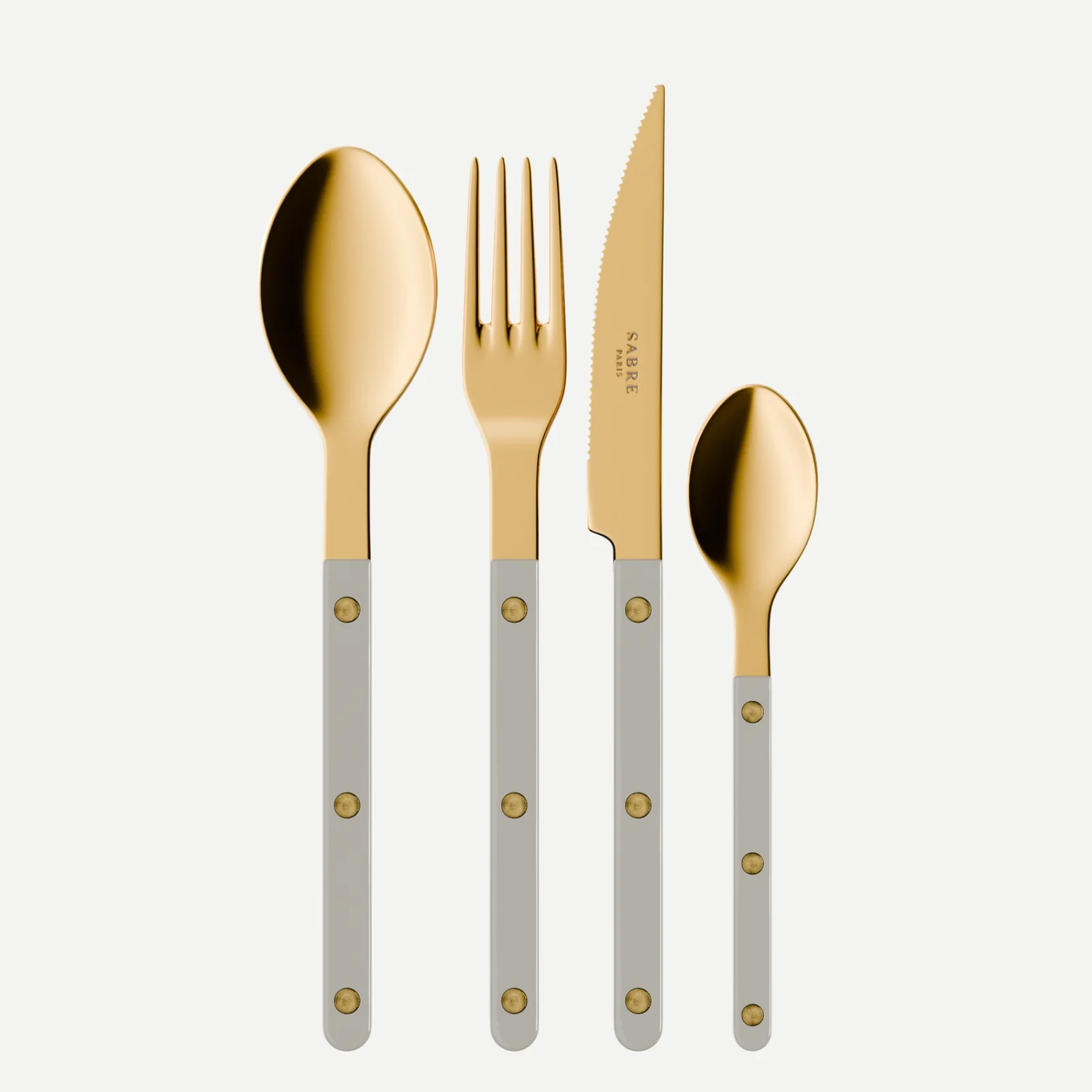 Bistrot couleur Gold Uni, Gris - Set de 4 couverts de table
