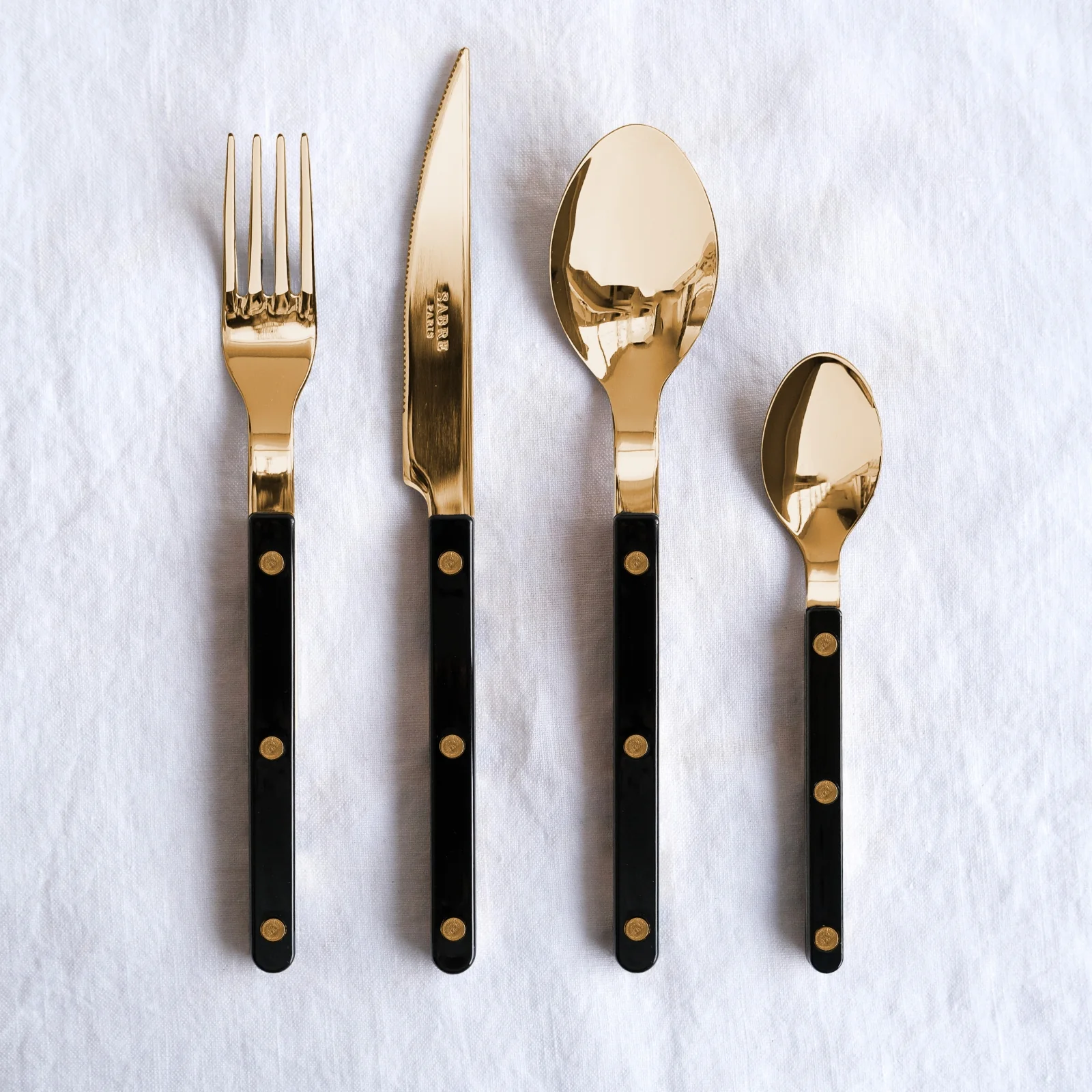 Bistrot couleur Gold Uni, Noir - Fourchette de table - Image 3