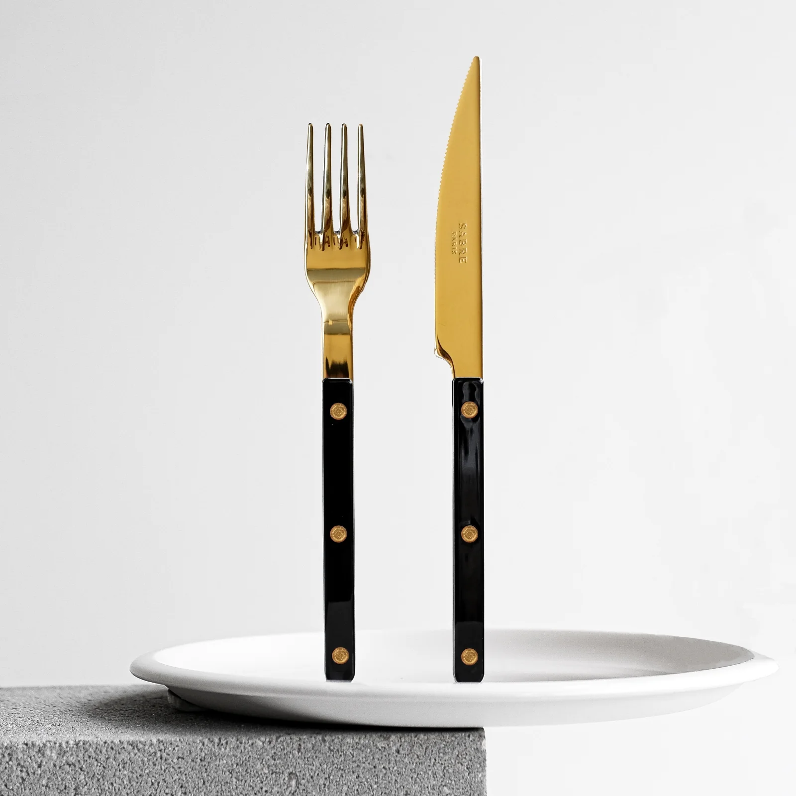 Bistrot couleur Gold Uni, Noir - Fourchette de table - Image 4
