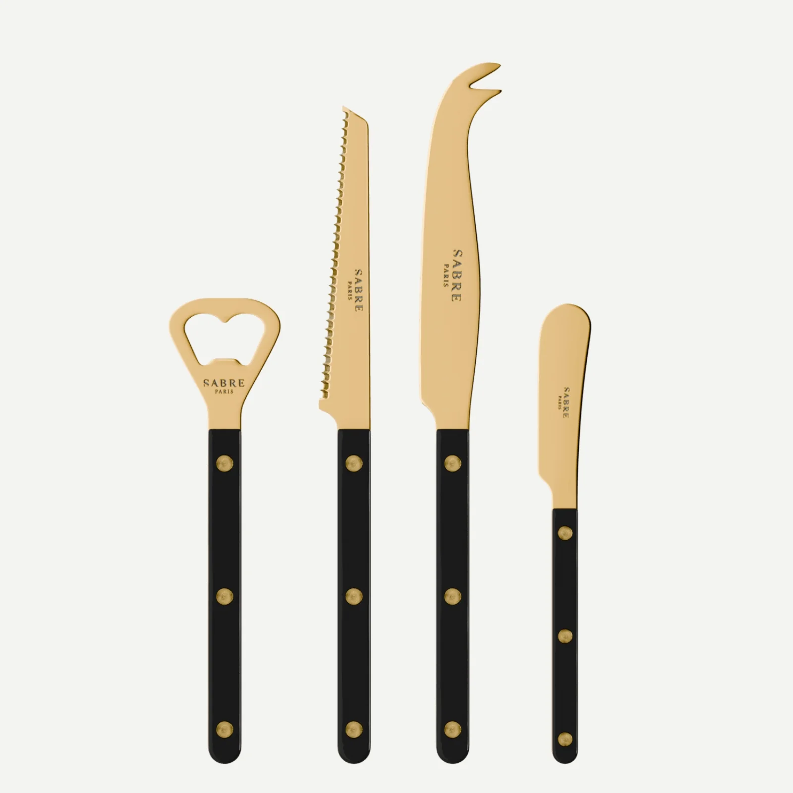 Bistrot couleur Gold Uni, Noir - Set apéro Bistrot