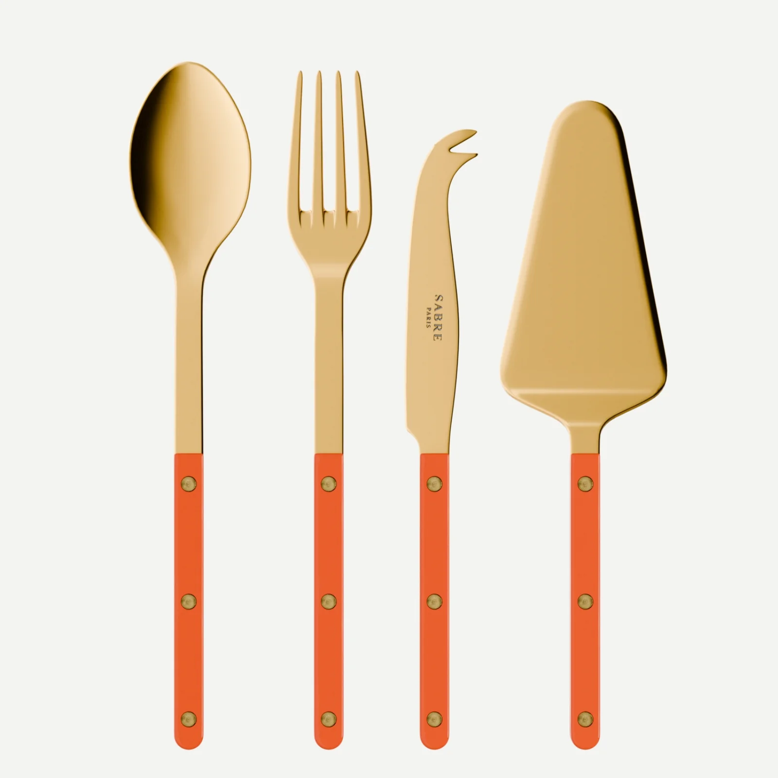 Bistrot couleur Gold Uni, Orange - Set Les Essentiels Bistrot - ensemble de 4 couverts de service