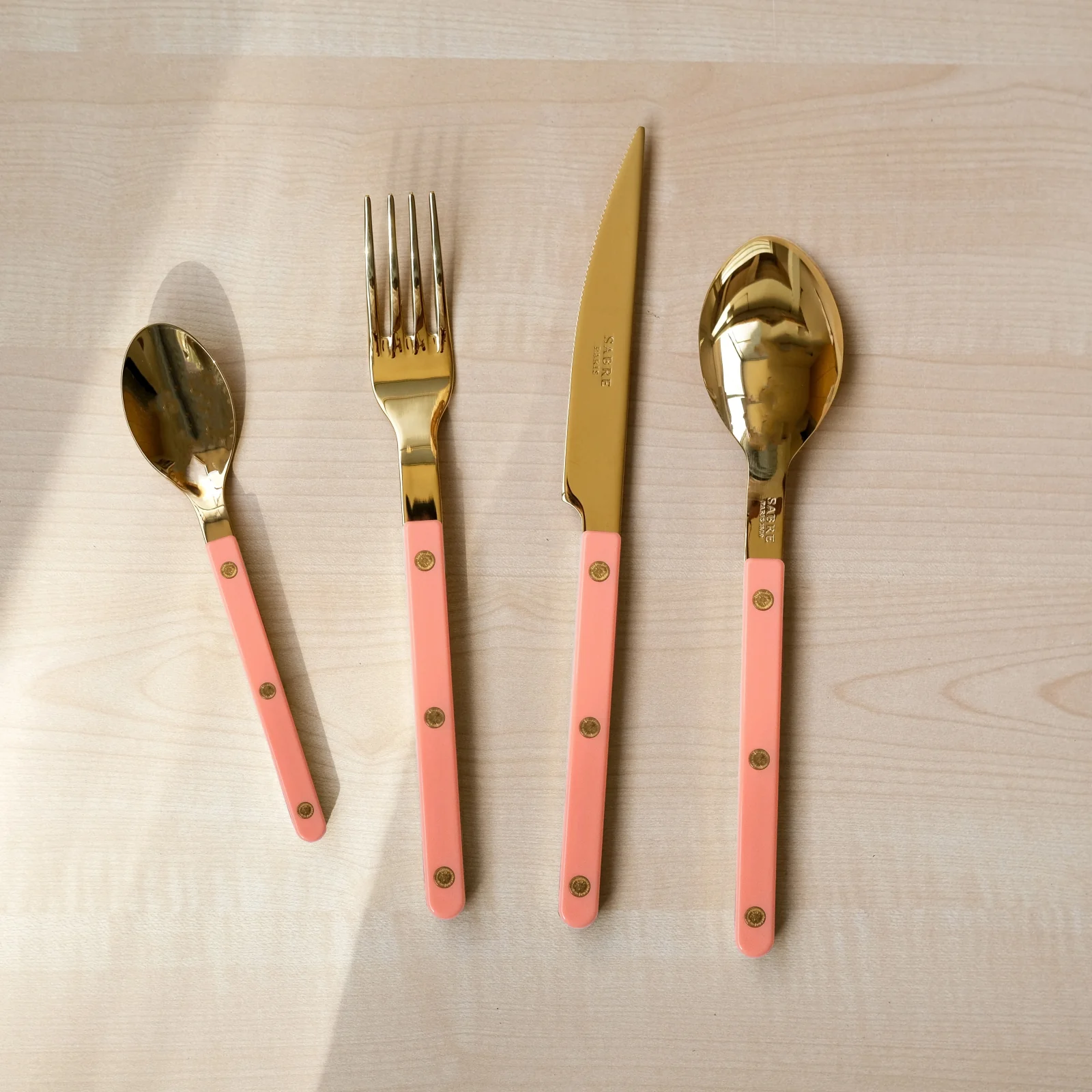 Bistrot couleur Gold Uni, Rose nude - Fourchette de table - Image 2