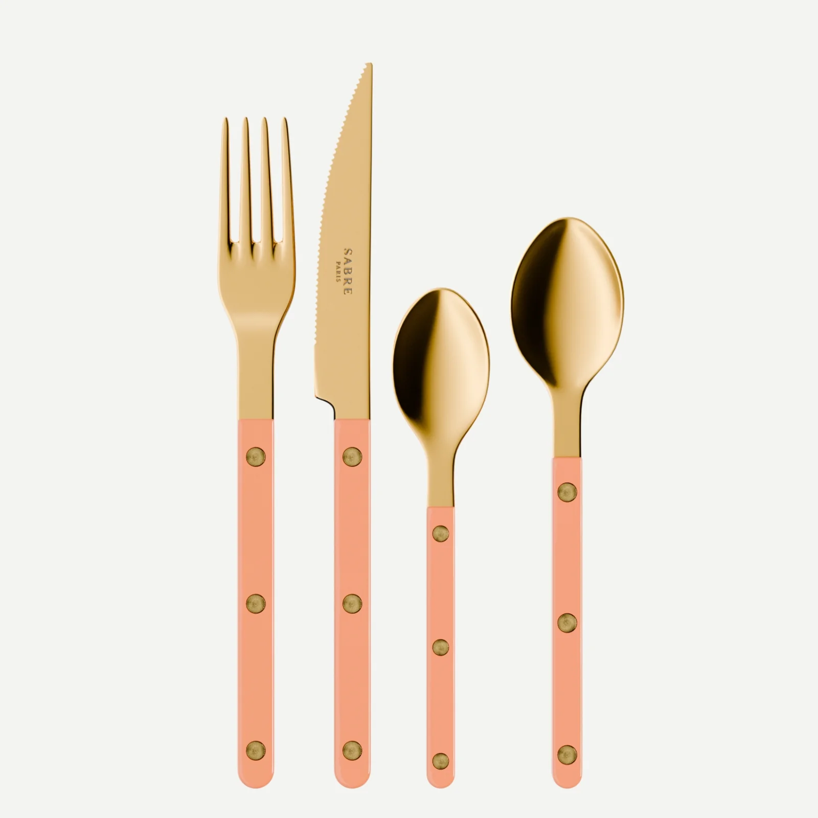 Bistrot couleur Gold Uni, Rose nude - Set de 4 couverts de table
