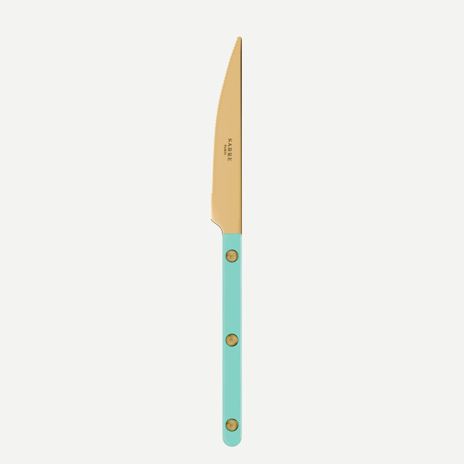 Bistrot couleur Gold Uni, Turquoise - Couteau à dessert