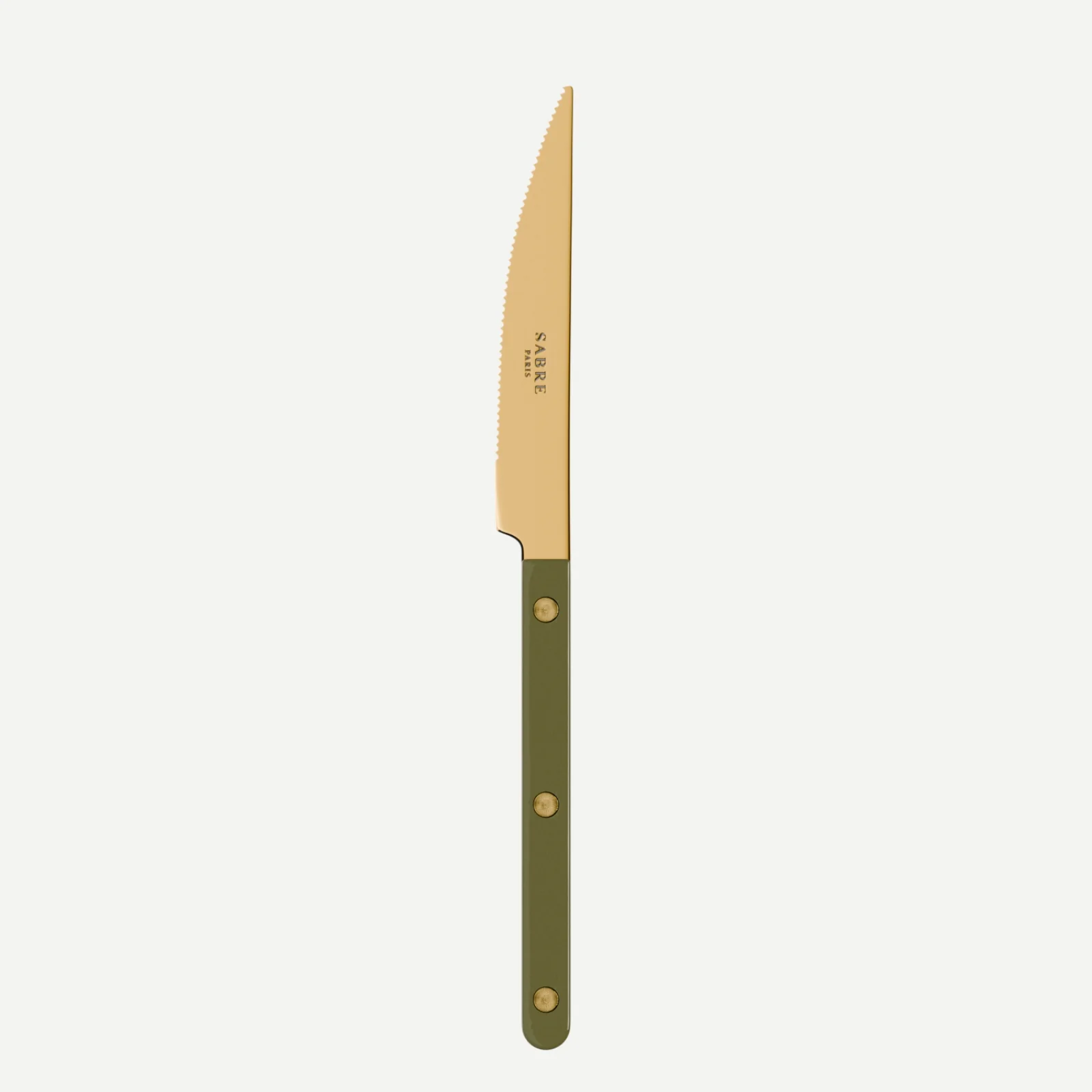 Bistrot couleur Gold Uni, Vert fougère - Couteau de table