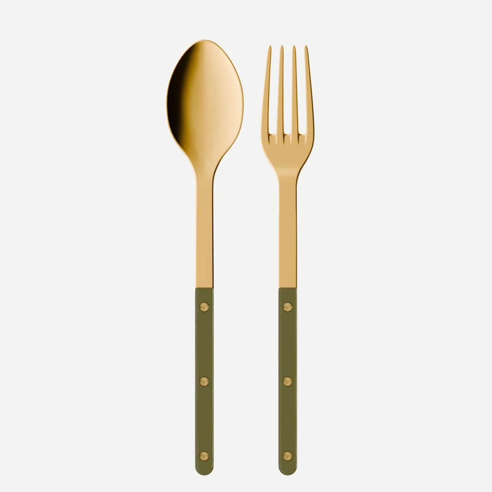 Bistrot couleur Gold Uni, Vert fougère - Couverts de service