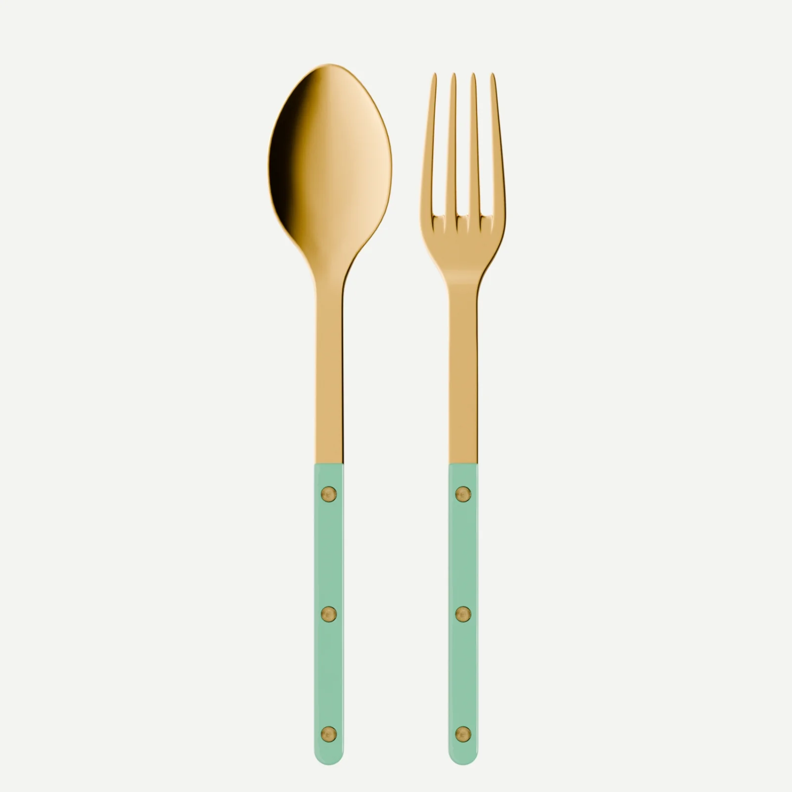 Bistrot couleur Gold Uni, Vert pastel - Couverts de service