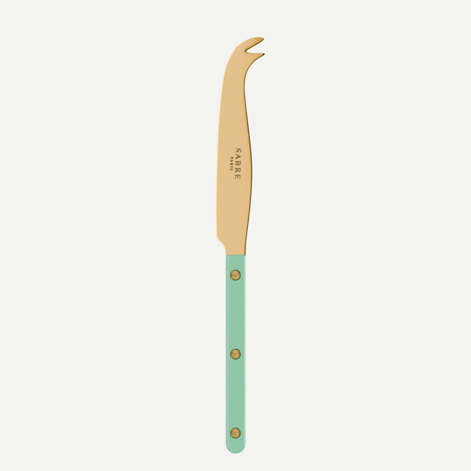 Bistrot couleur Gold Uni, Vert pastel - Couteau à fromage GM