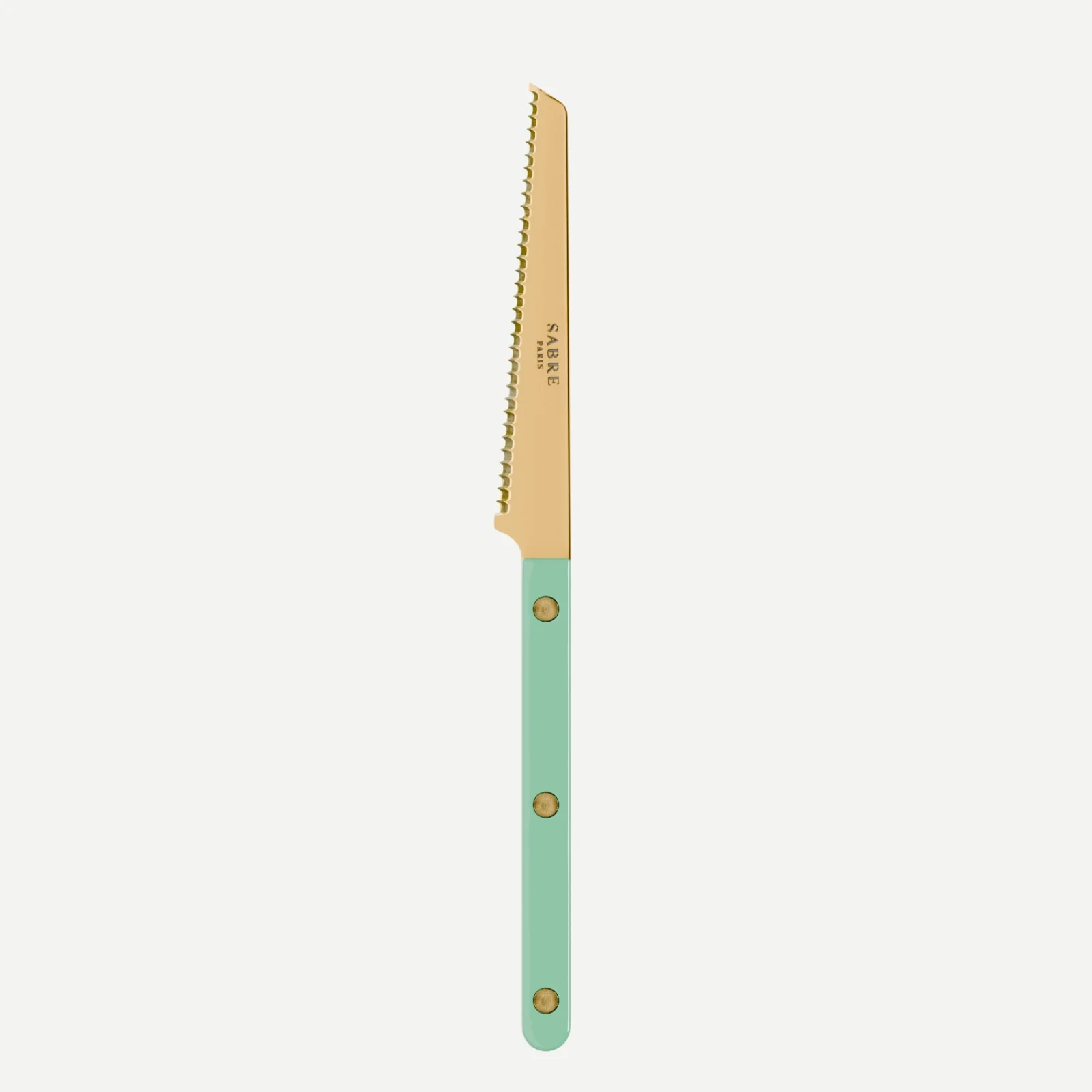 Bistrot couleur Gold Uni, Vert pastel - Couteau à tomate
