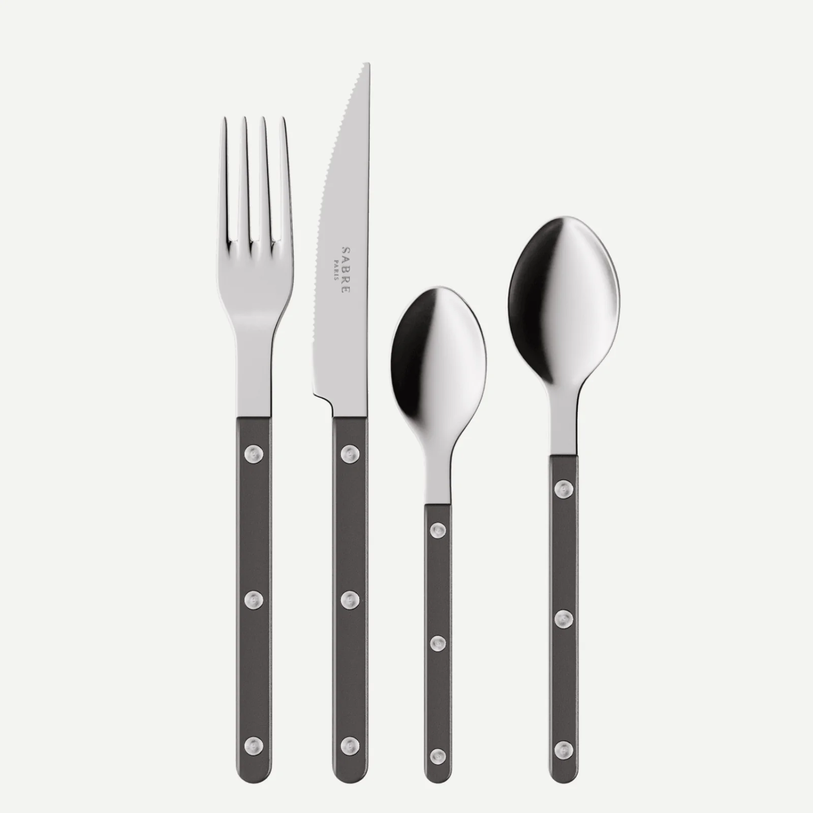 Bistrot Pearly, Anthracite - Set de 4 couverts de table