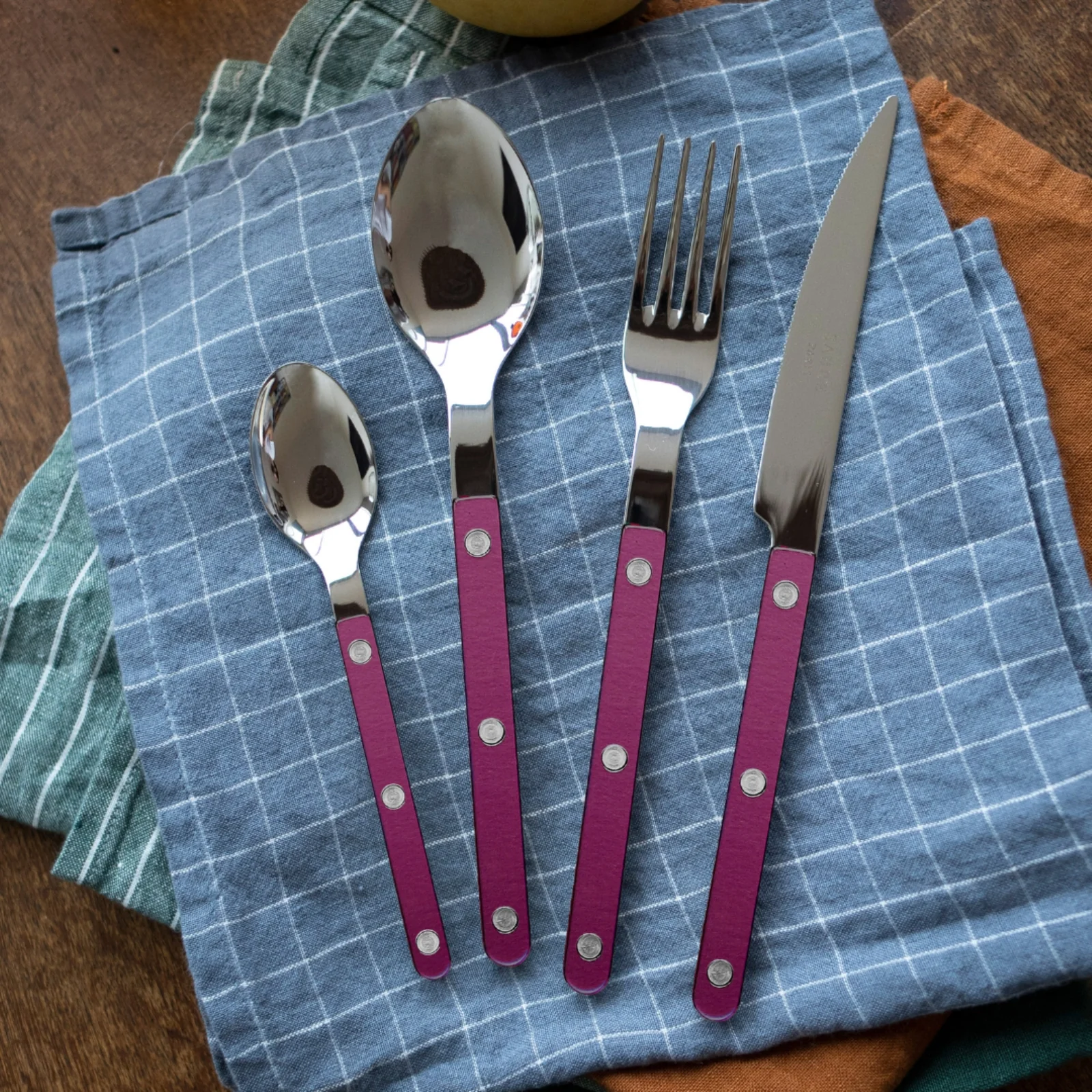 Bistrot Pearly, Aubergine - Set de 5 couverts de table - Image 2