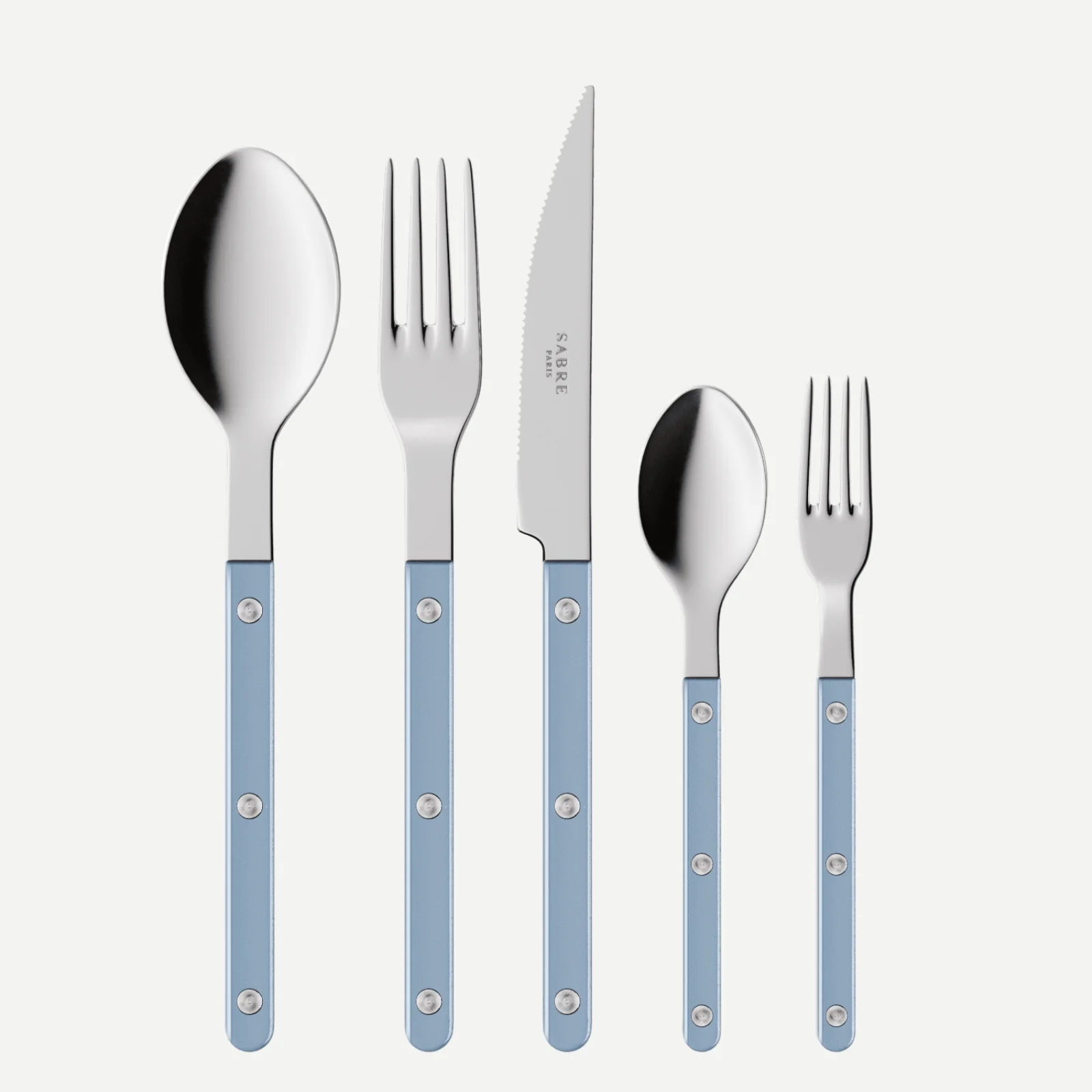 Bistrot Pearly, Bleu clair - Set de 5 couverts de table