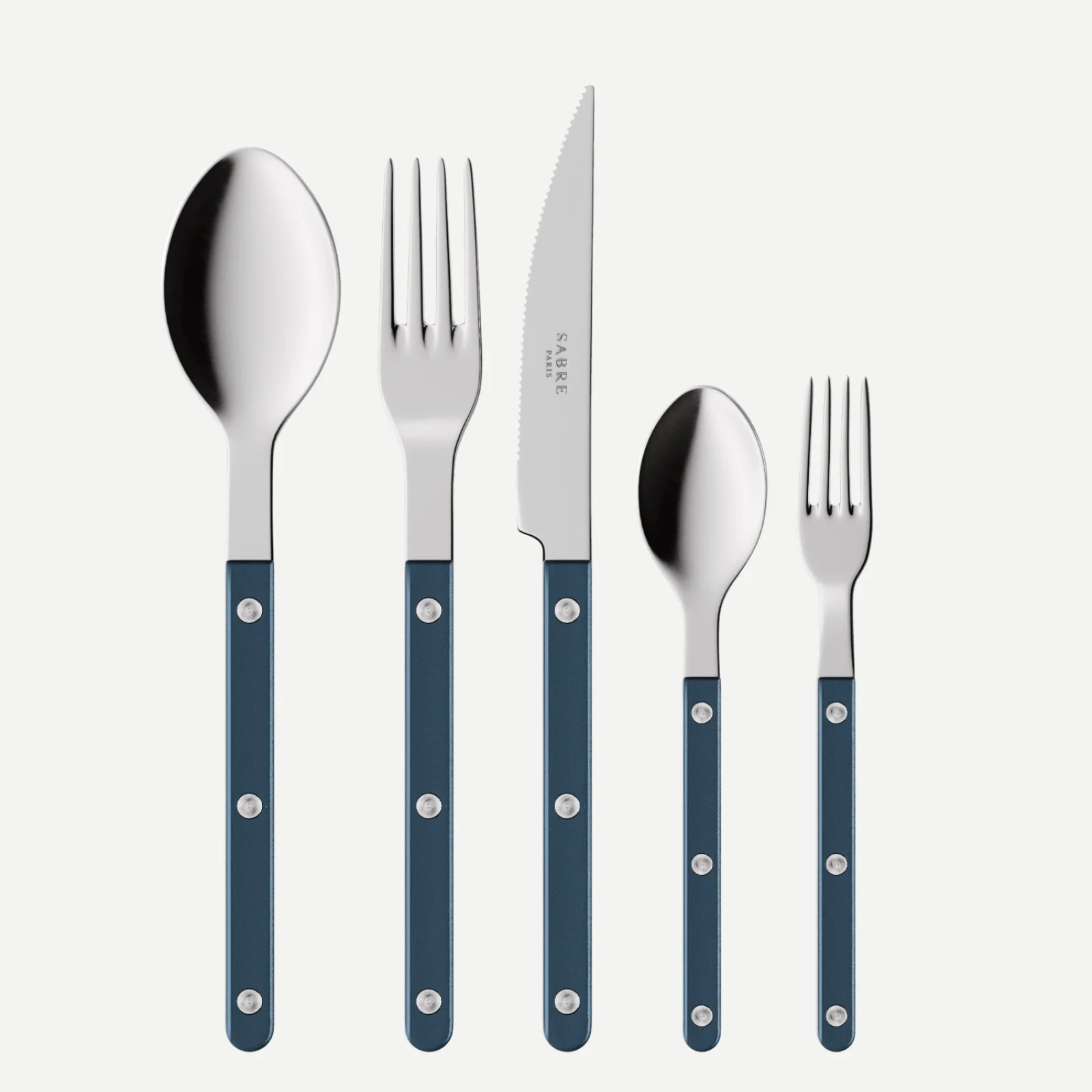 Bistrot Pearly, Bleu nuit - Set de 5 couverts de table