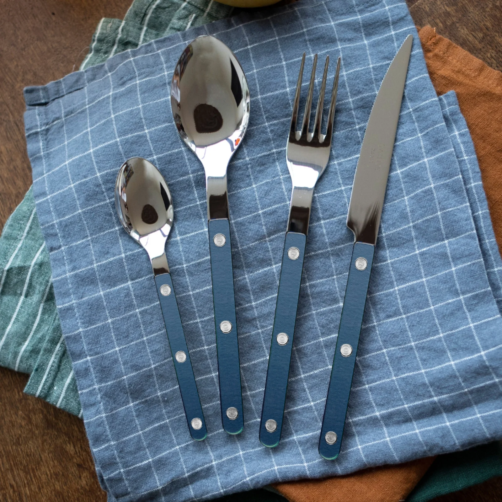 Bistrot Pearly, Bleu nuit - Set de 4 couverts de table - Image 2