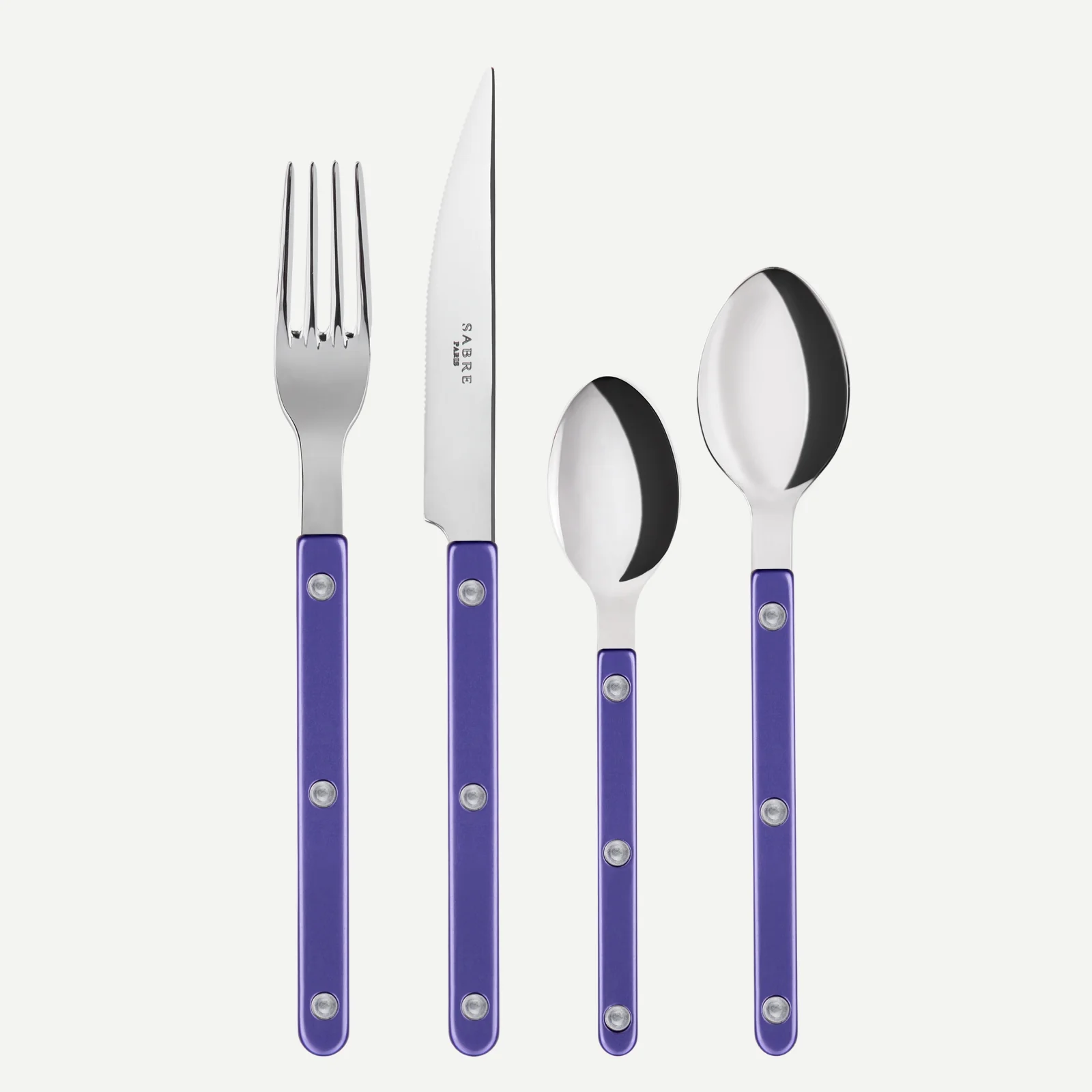 Bistrot Pearly, Violet - Set de 4 couverts de table