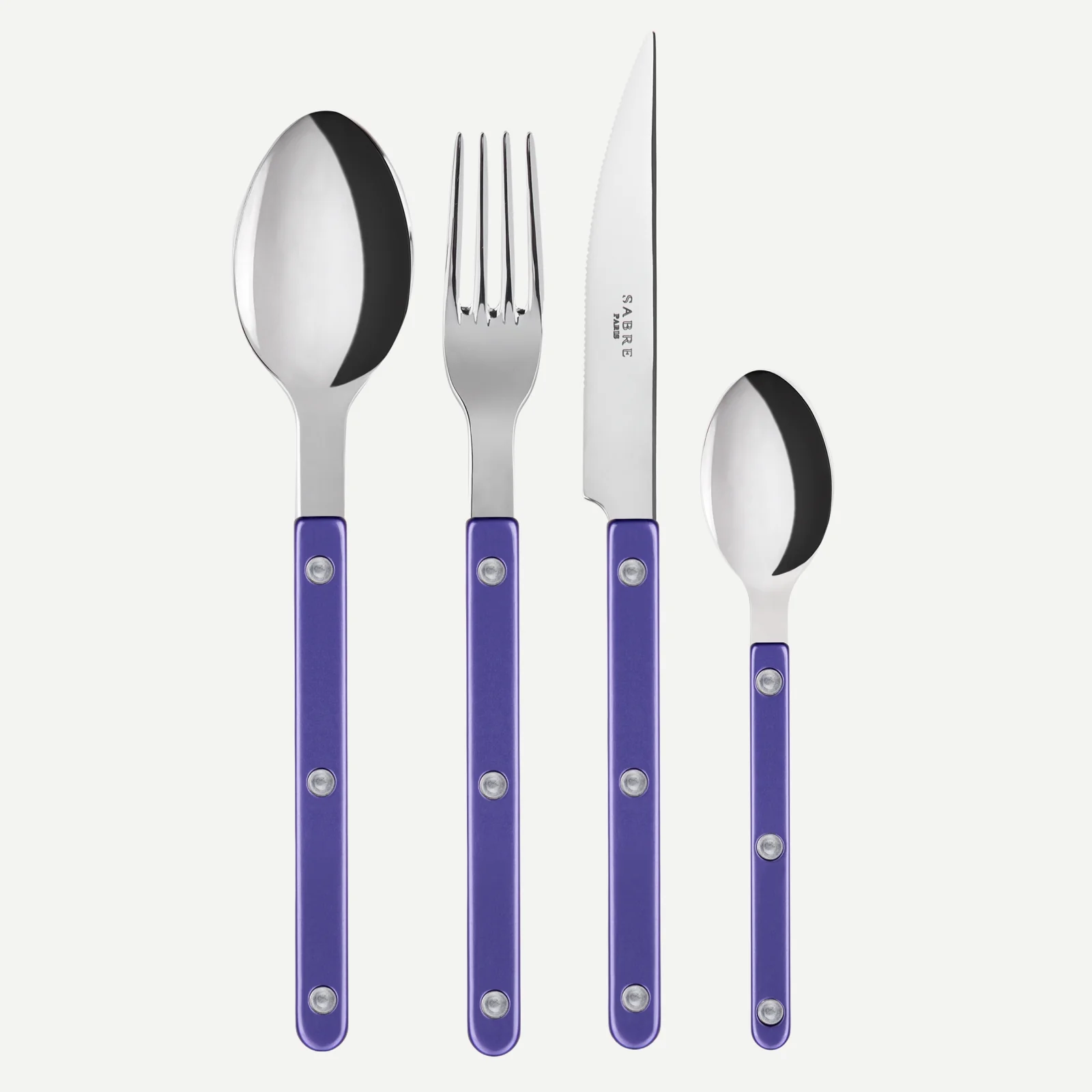 Bistrot Pearly, Violet - Set de 4 couverts de table