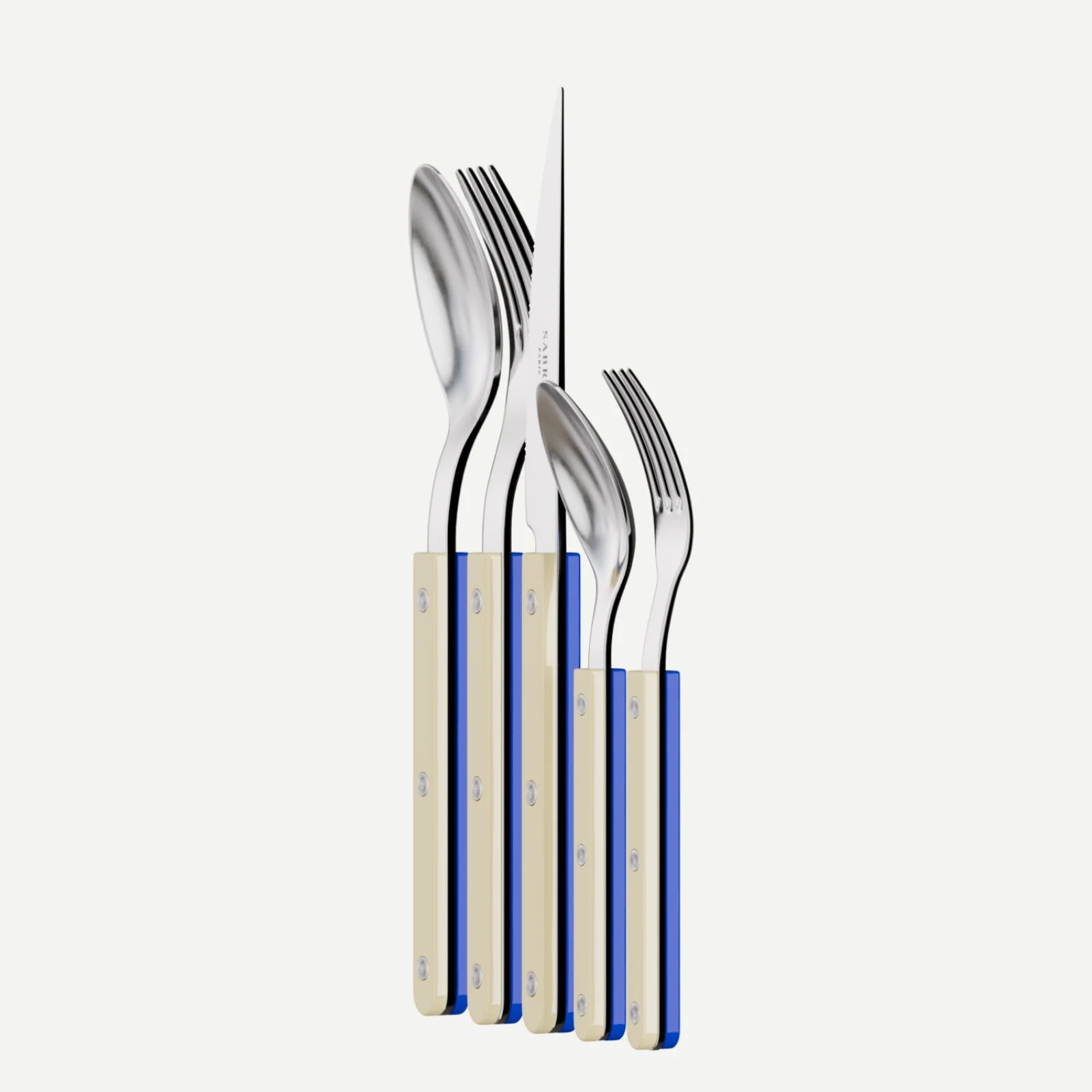 Bistrot Sabre Paris x Motel A Miio, Ivoire / Bleu outremer - Set de 5 couverts de table - Image 3