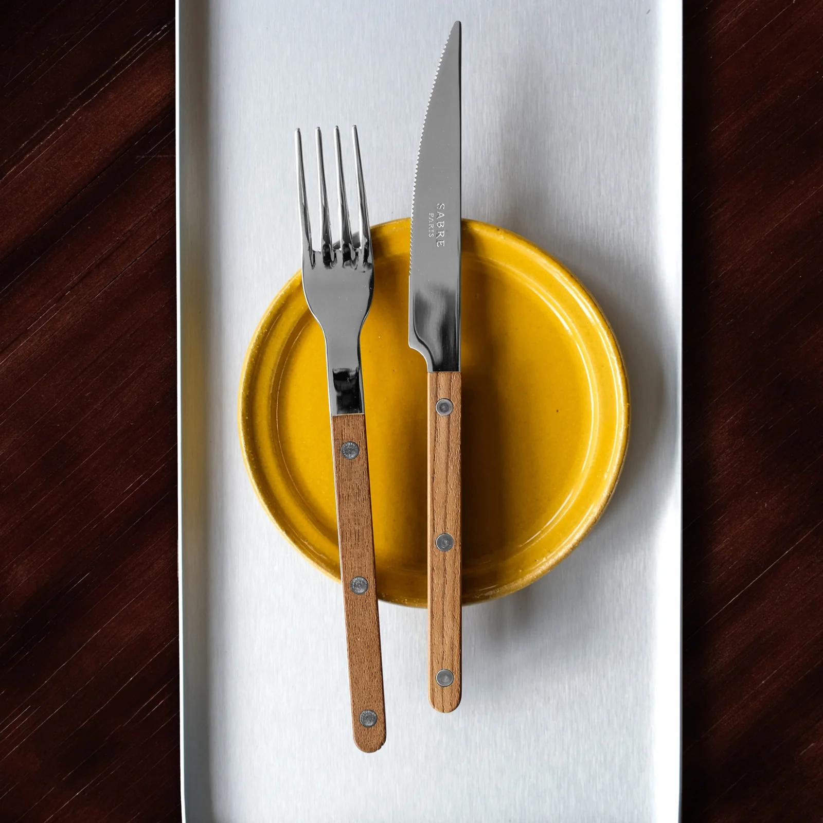 Bistrot Teck, Teck - Set de 5 couverts de table - Image 3