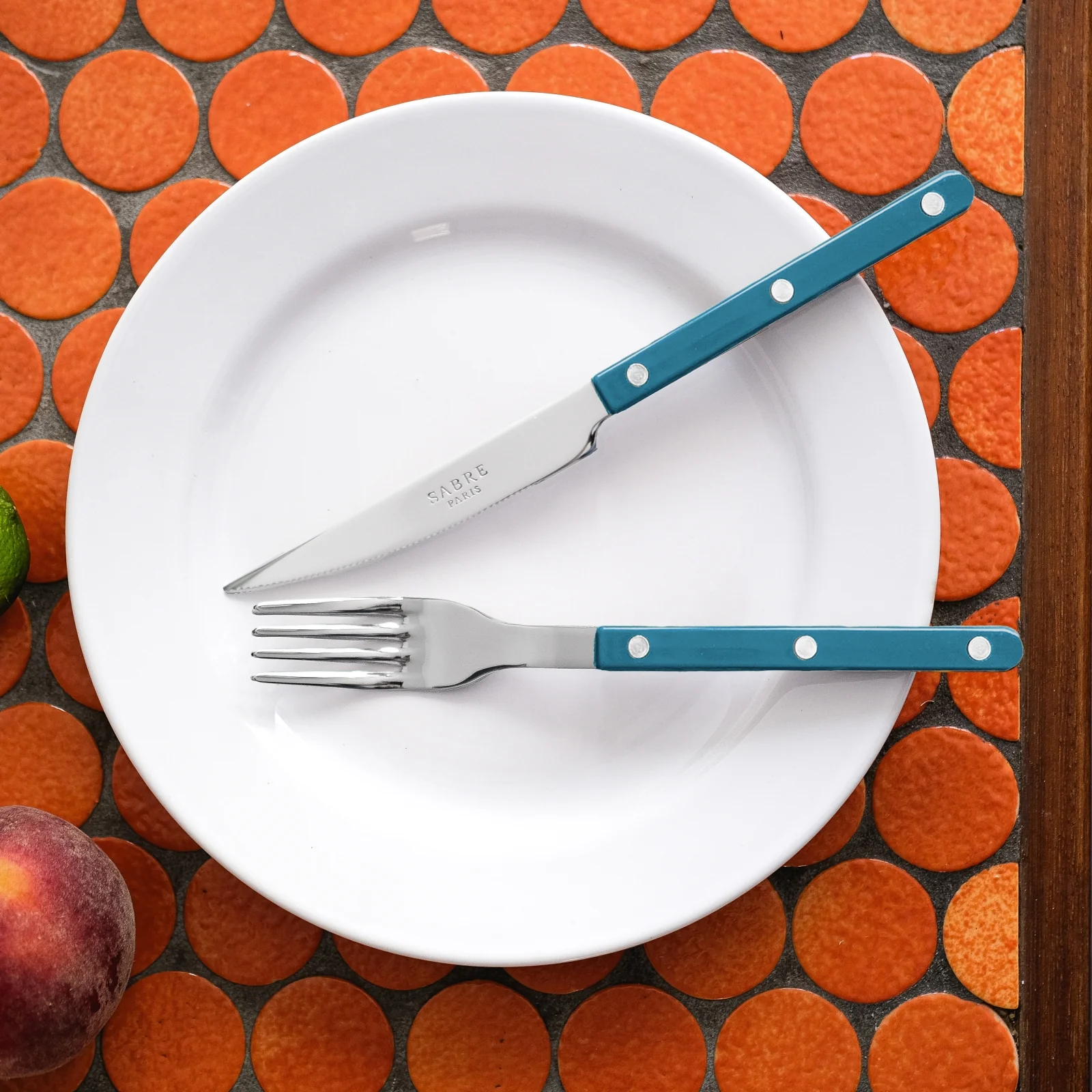Bistrot Uni, Bleu canard - Fourchette de table - Image 3