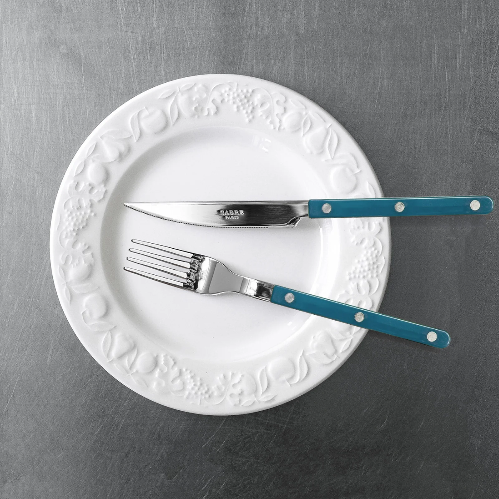 Bistrot Uni, Bleu canard - Fourchette de table - Image 4