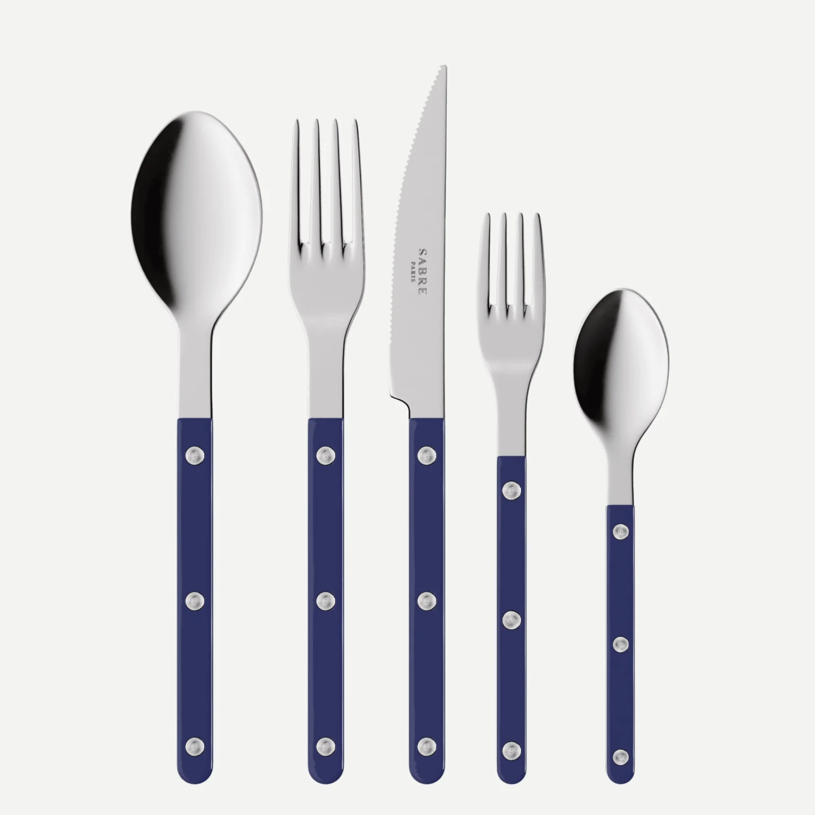 Bistrot Uni, Bleu marine - Set de 5 couverts de table