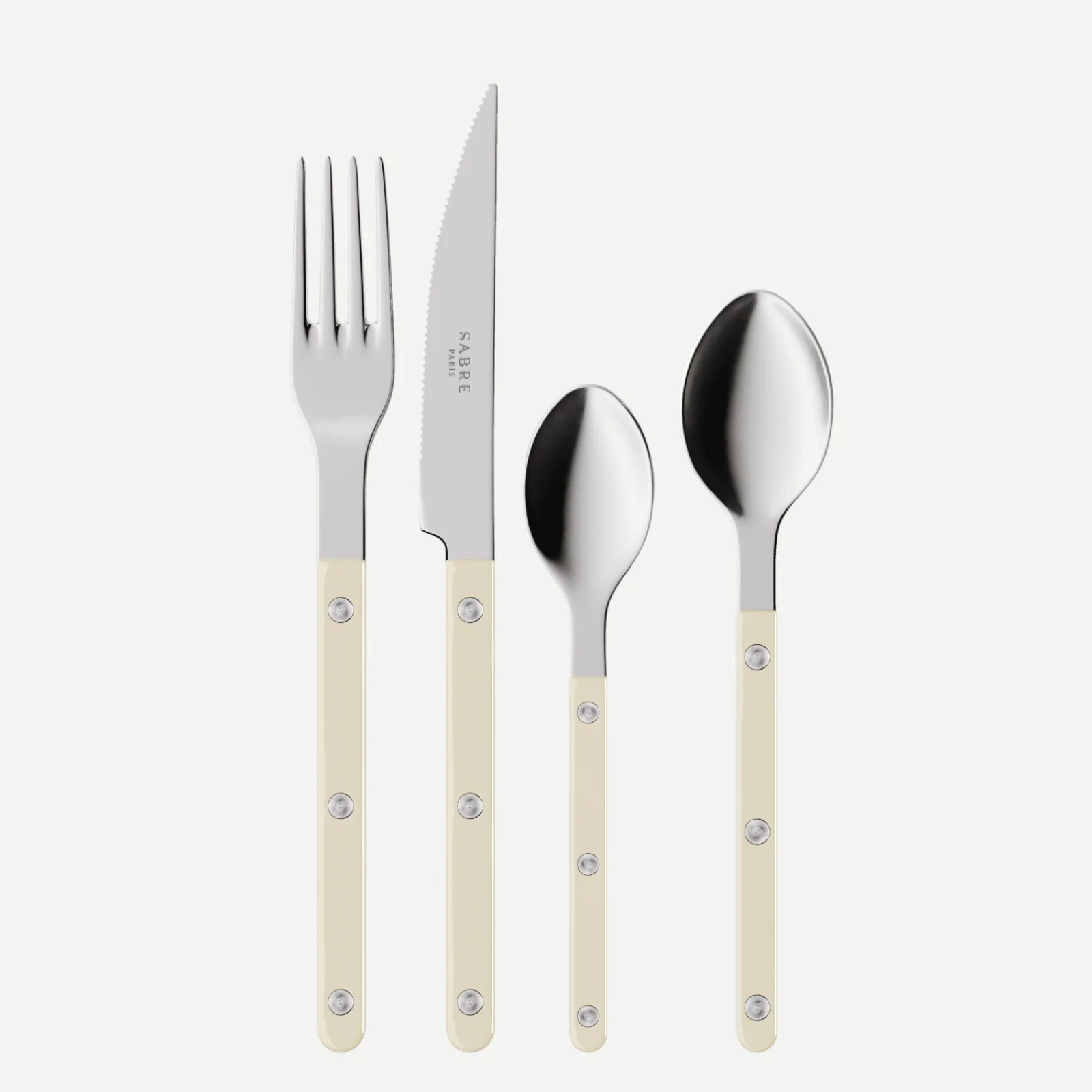 Bistrot Uni, Ivoire - Set de 4 couverts de table