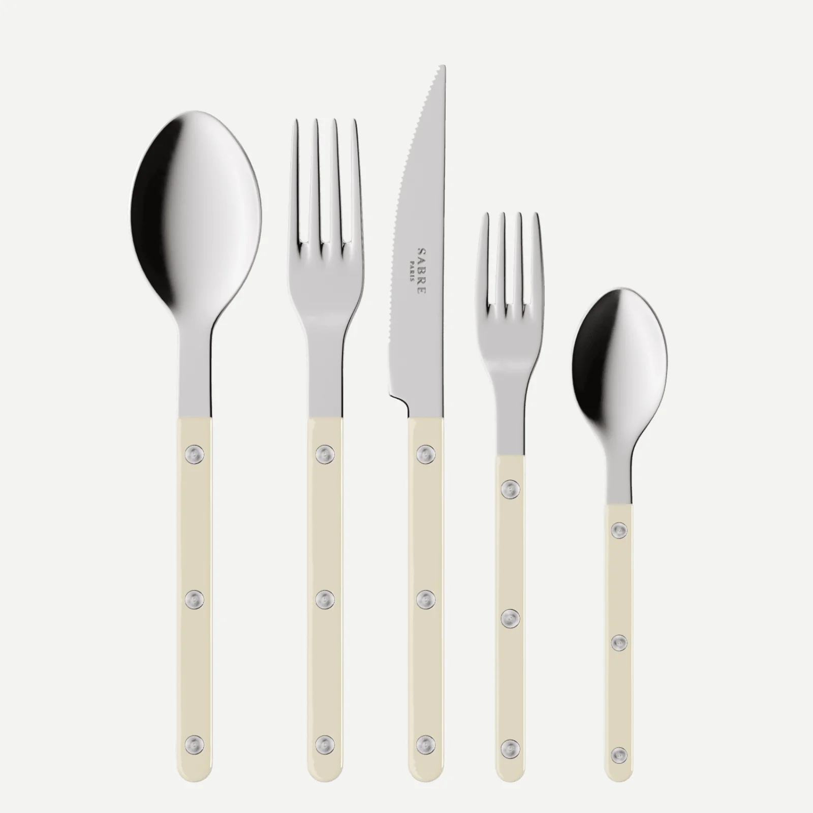 Bistrot Uni, Ivoire - Set de 5 couverts de table